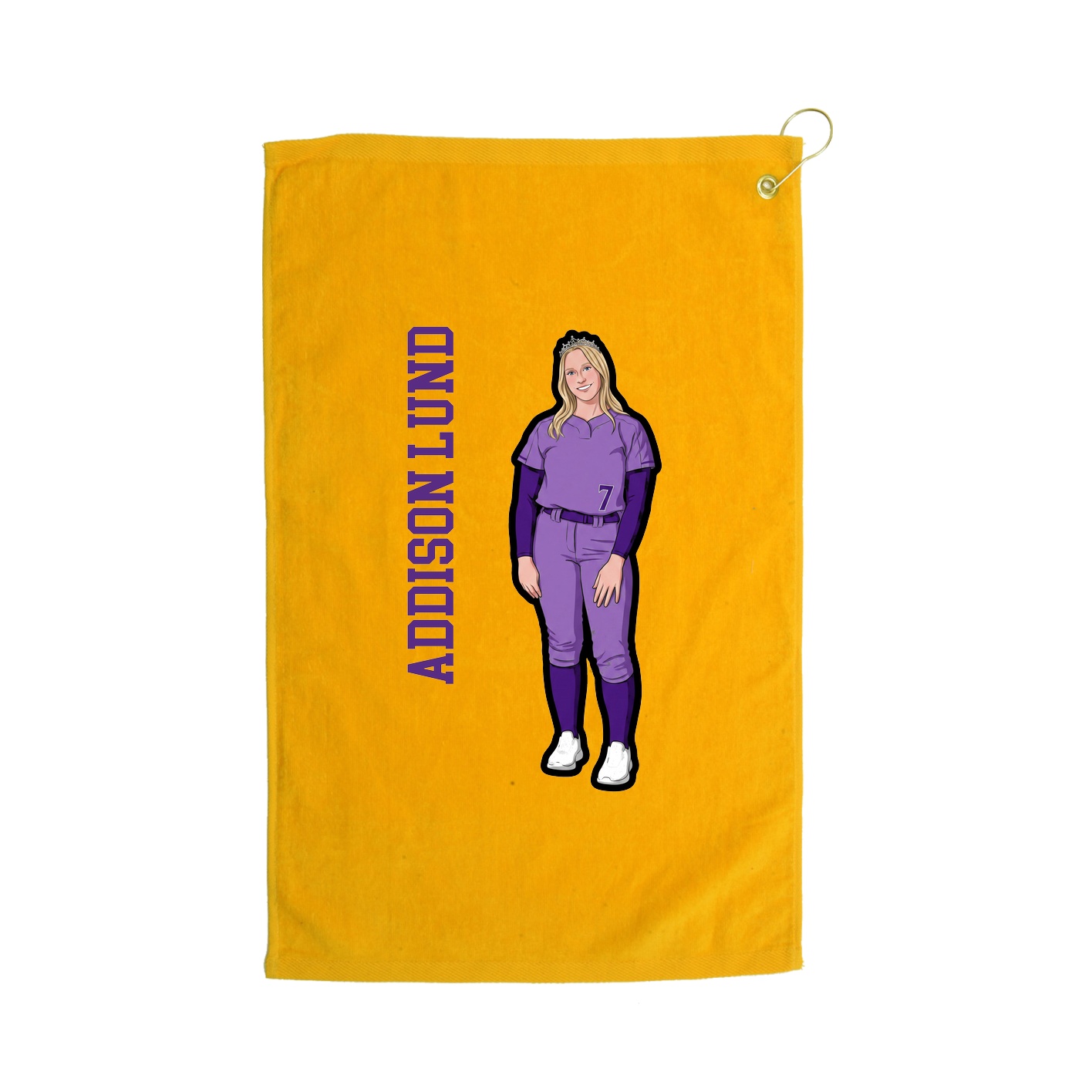 Golf Towel — Name Vertical in Gold