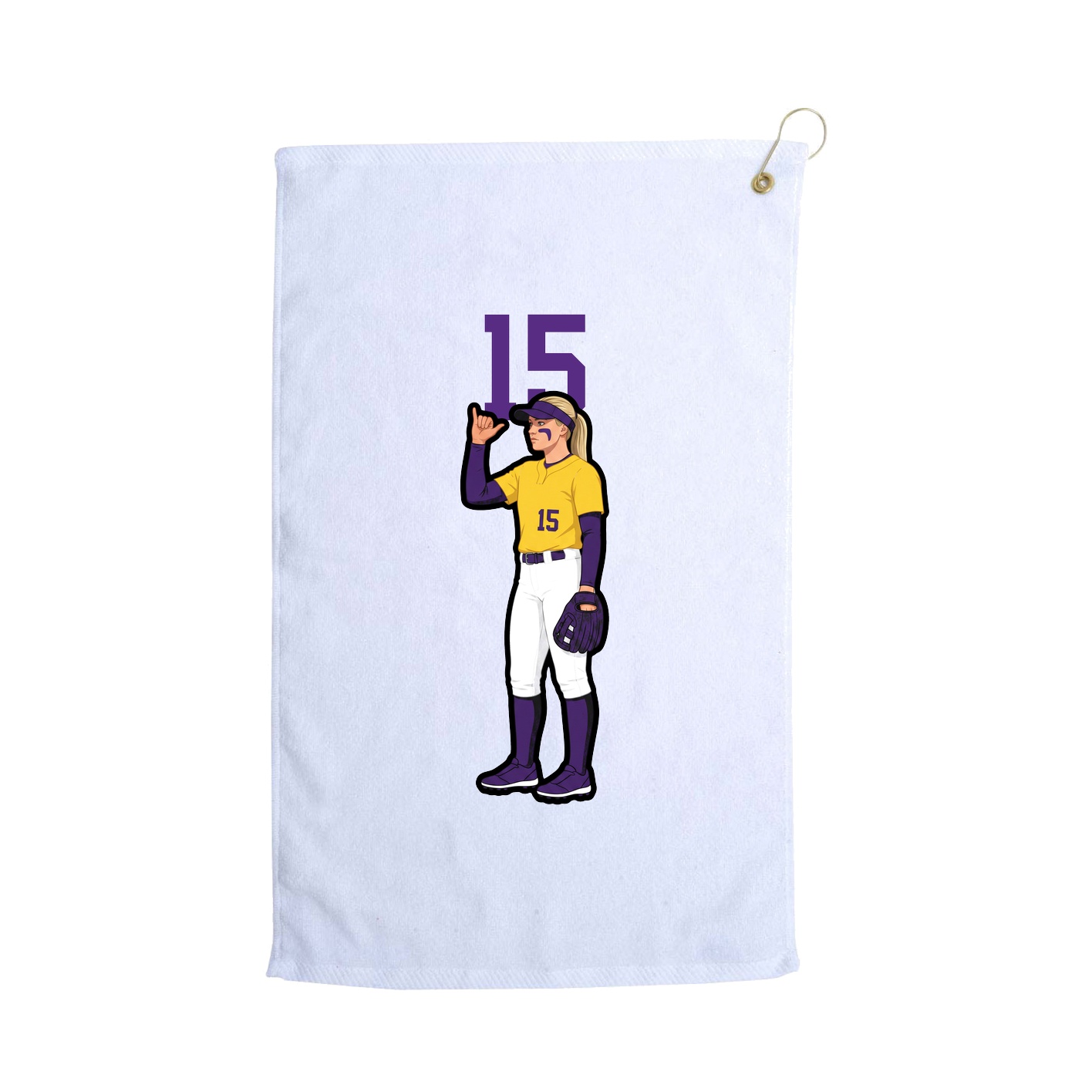 Golf Towel — Number Top in White