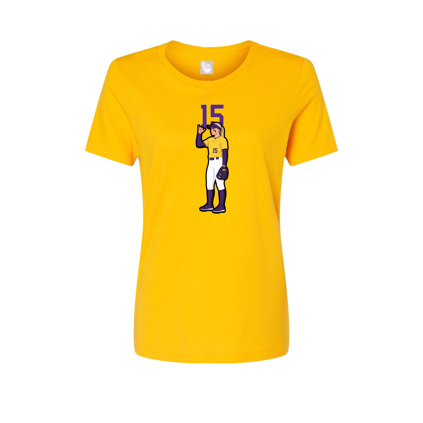 Fitted Women's Tee — Number Top in Gold