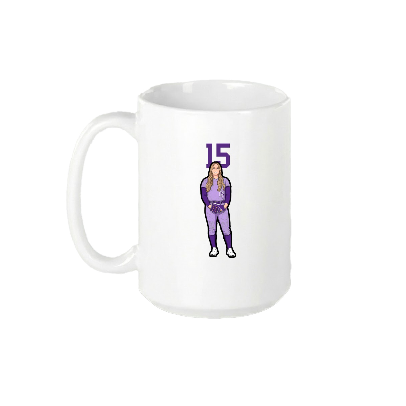 15oz Coffee Mug — Number Top in White