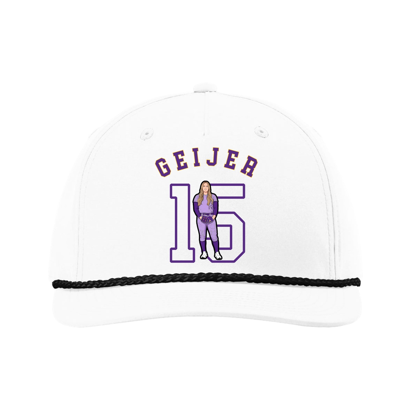 Five-Panel Classic Rope Cap — Shirsey Arch in White