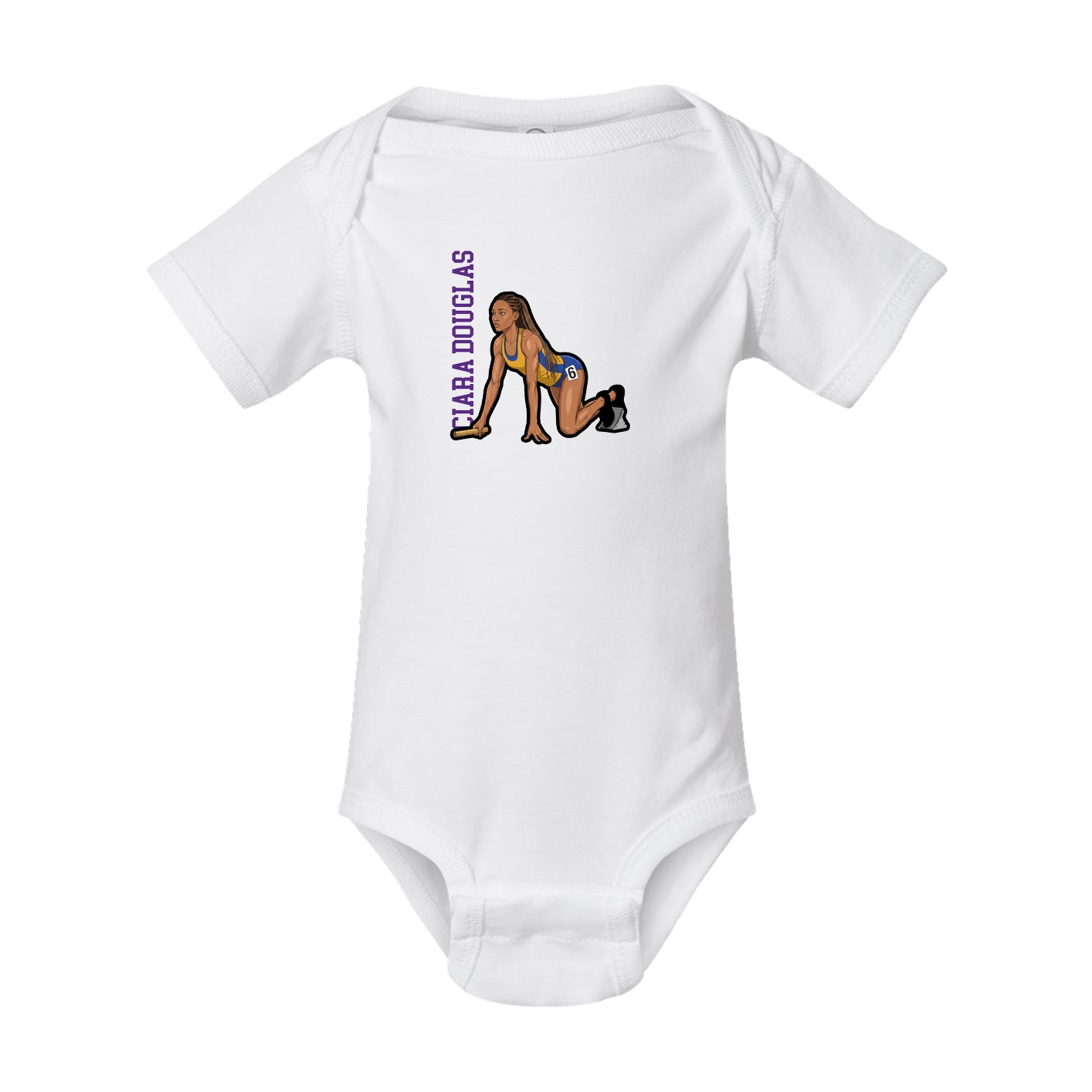 Baby Onesie — Name Vertical in White