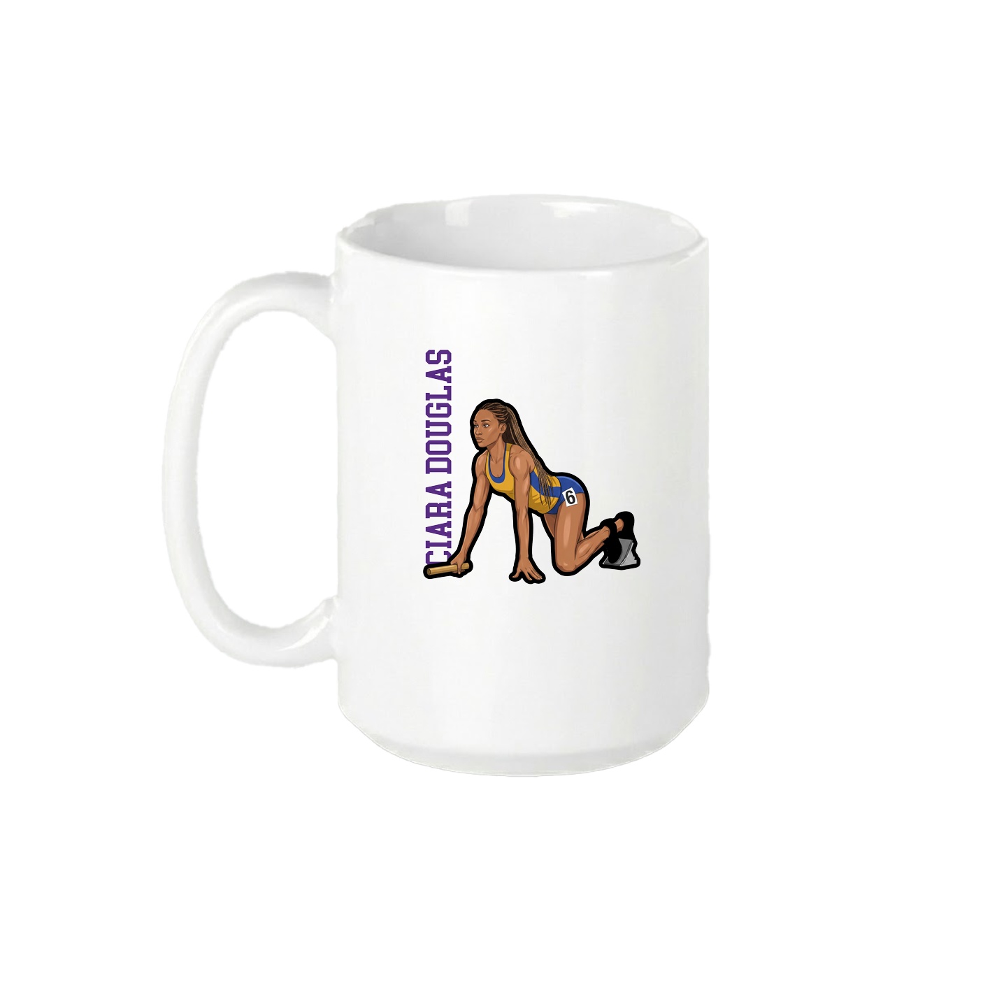 15oz Coffee Mug — Name Vertical in White