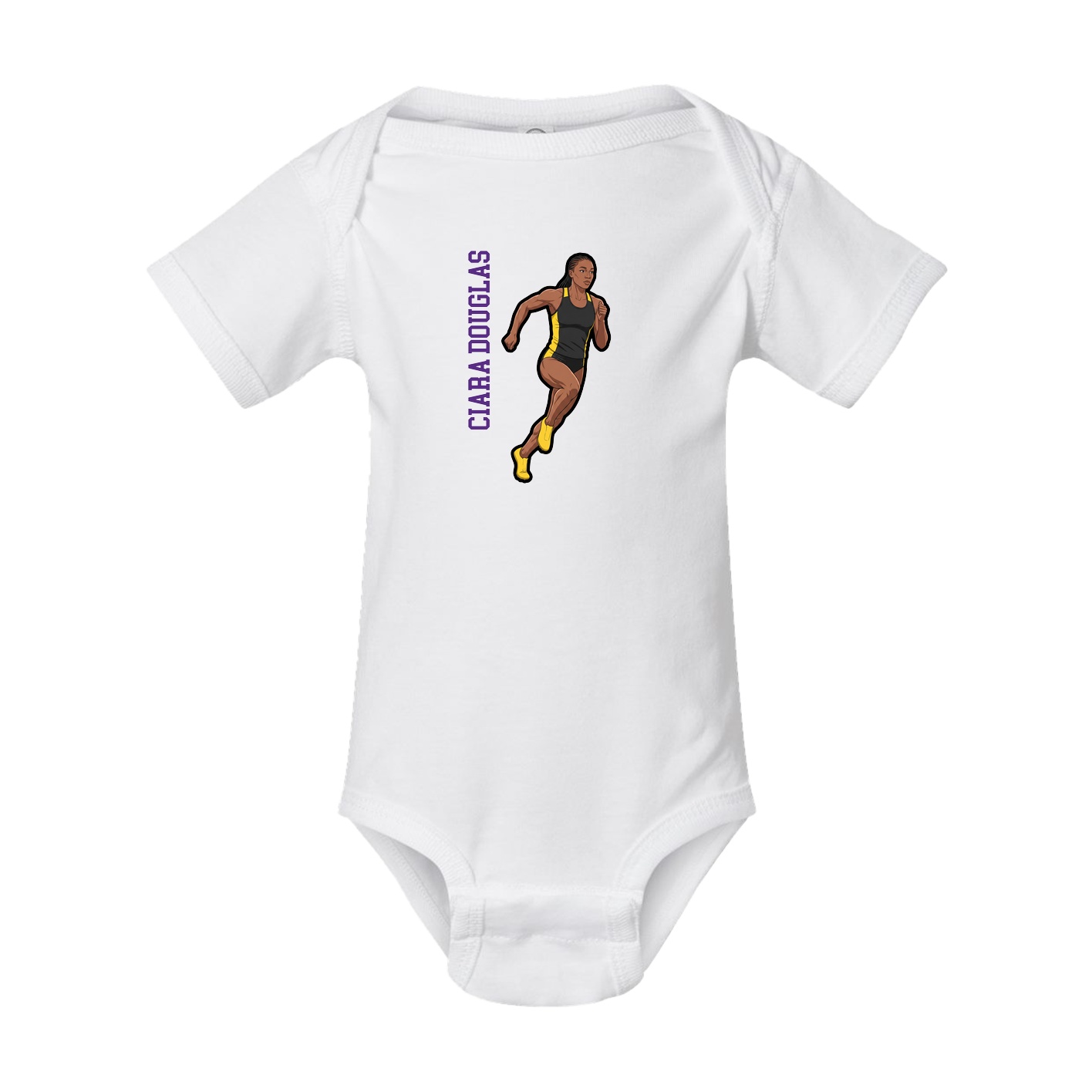 Baby Onesie — Name Vertical in White