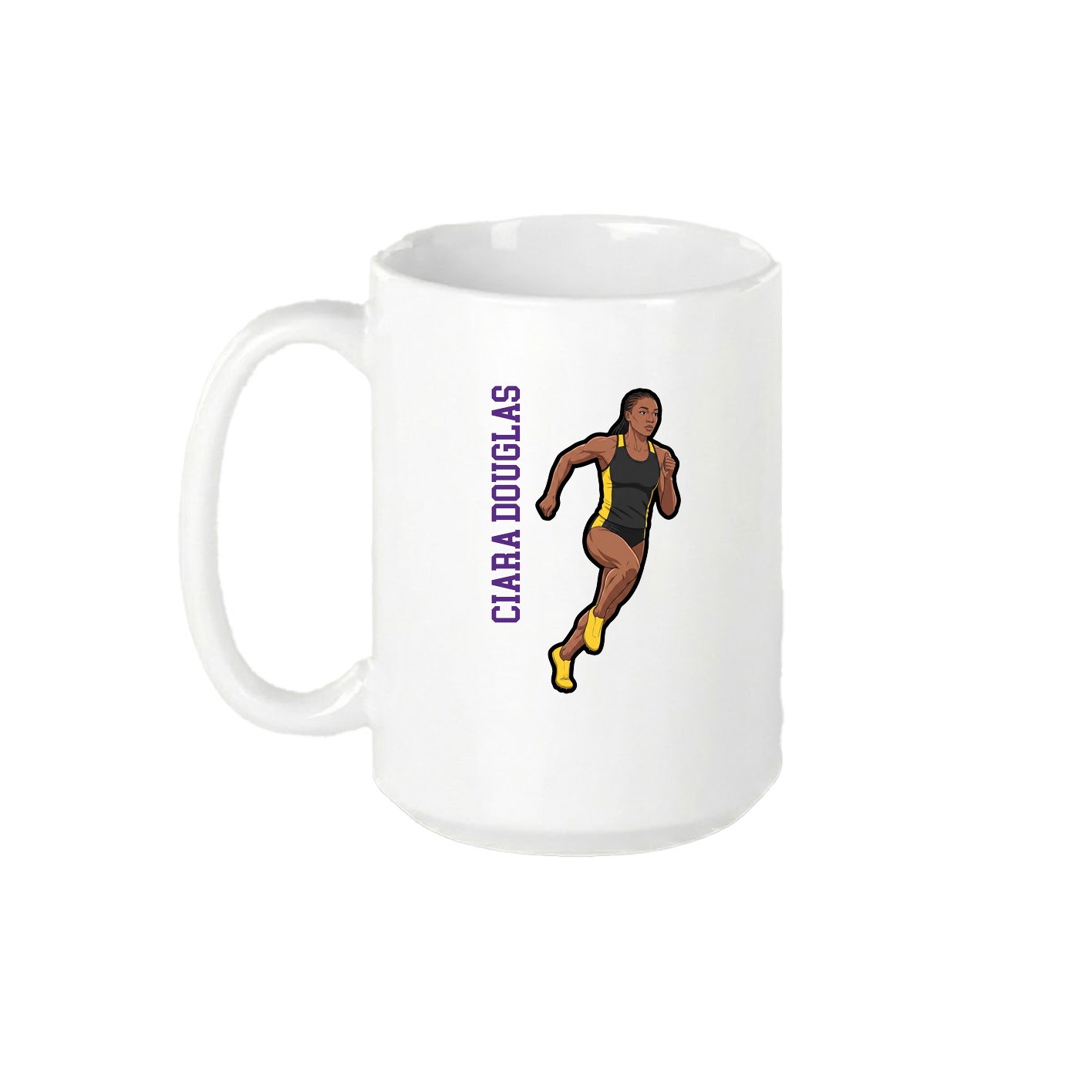 15oz Coffee Mug — Name Vertical in White