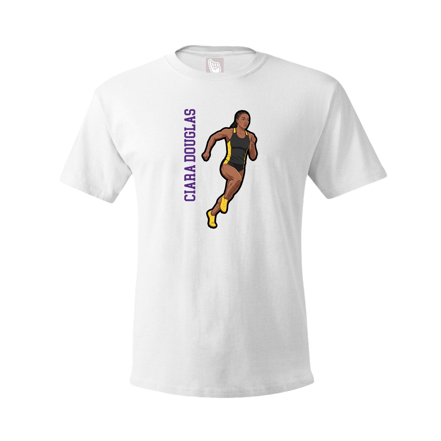 Youth Tee — Name Vertical in White