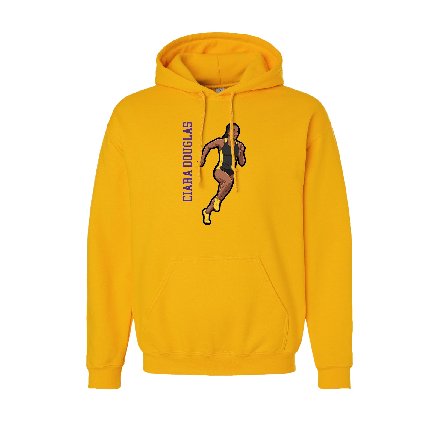 Hoodie — Name Vertical in Gold