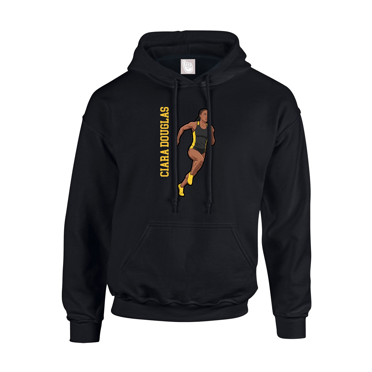 Youth Hoodie — Name Vertical in Black