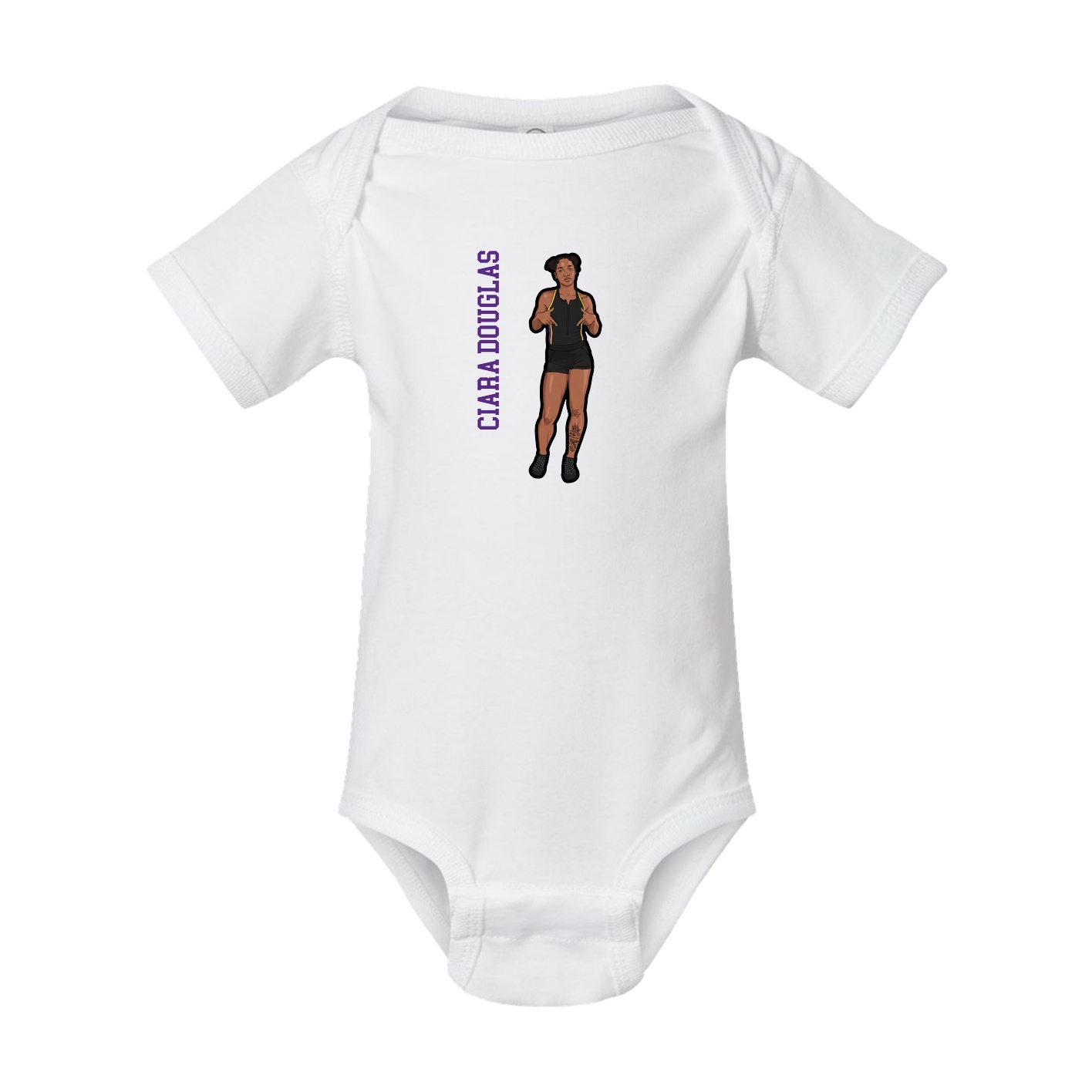 Baby Onesie — Name Vertical in White