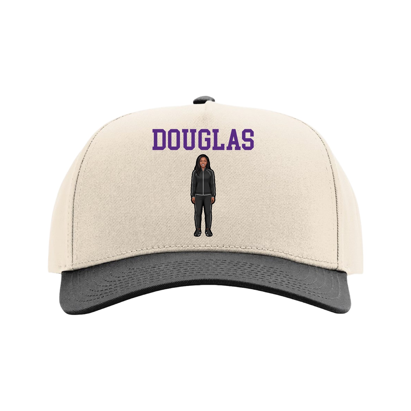 Full Fabric Five-Panel Champ Cap — Shirsey in Cream/Black