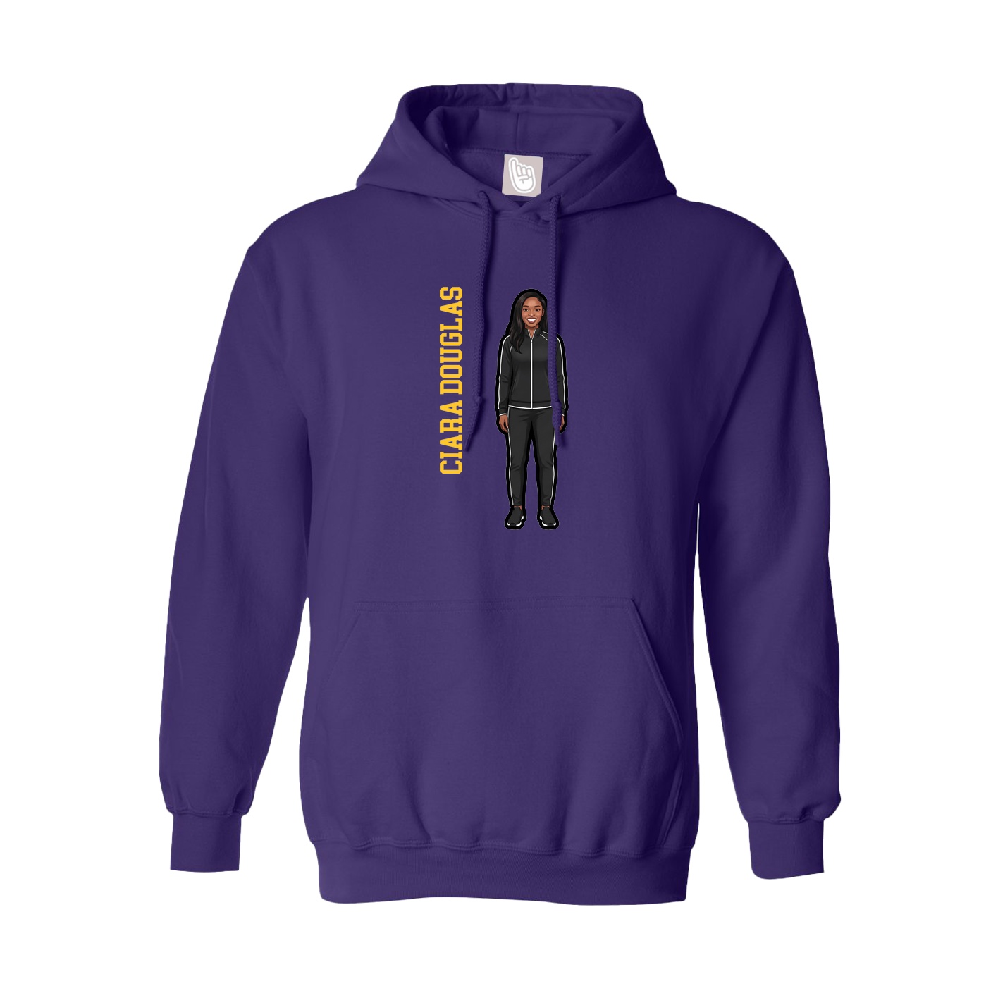 Youth Hoodie — Name Vertical in Purple