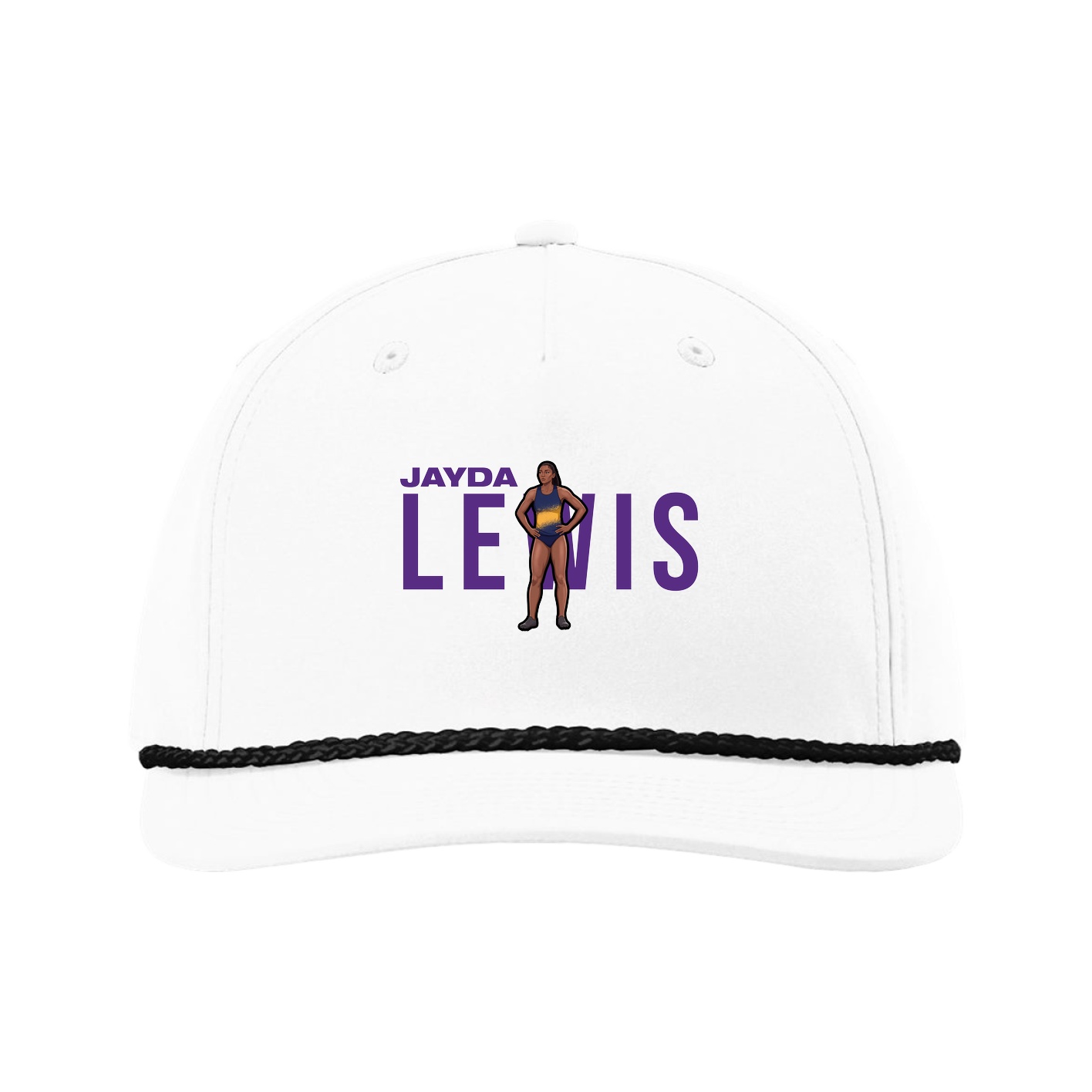 Five-Panel Classic Rope Cap — Player Name in White
