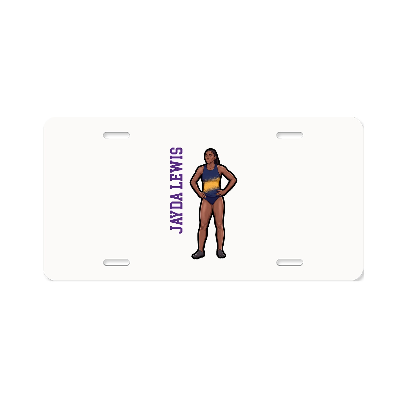 License Plate — Name Vertical in Classic