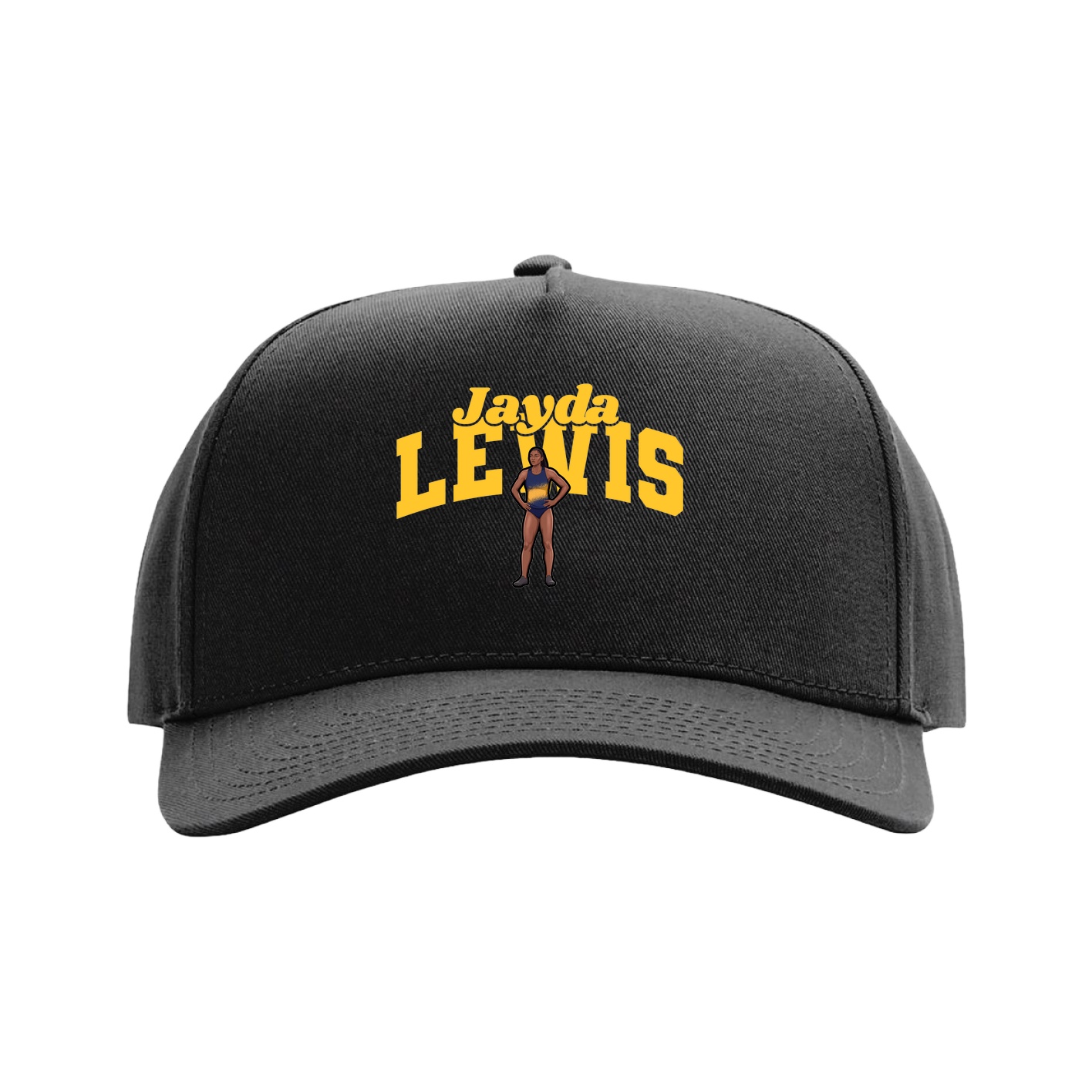 Full Fabric Five-Panel Champ Cap — Signature Arch in Black