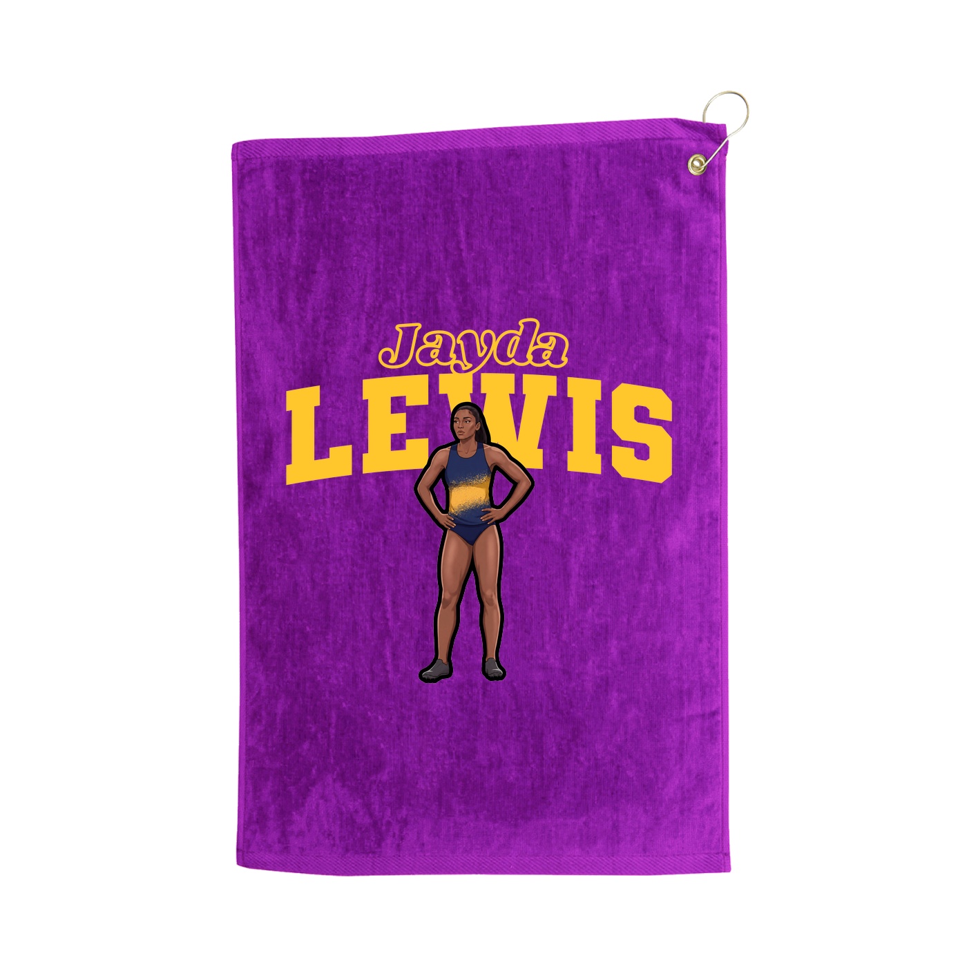 Golf Towel — Name Arch in Purple