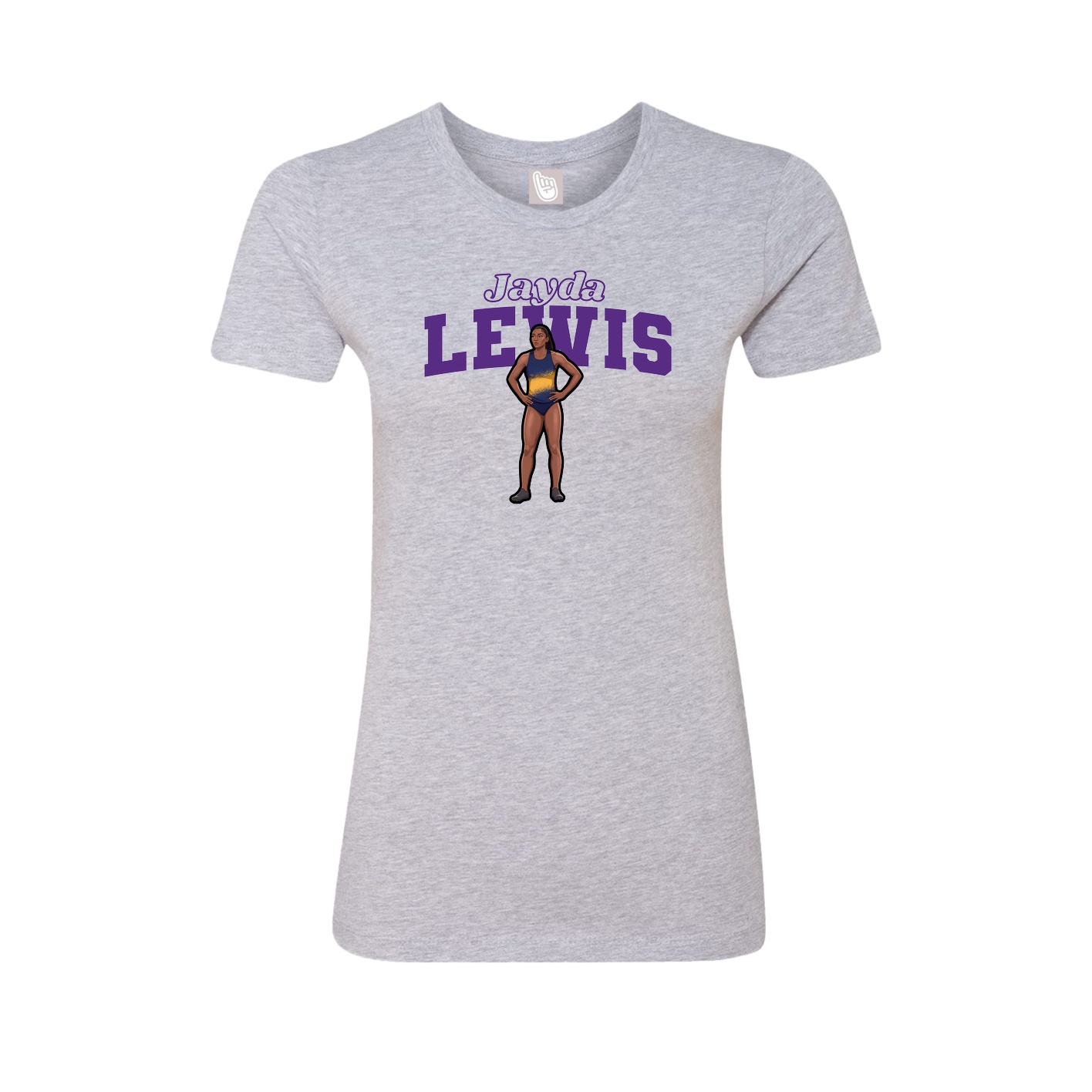 Fitted Women's Tee — Name Arch in Grey