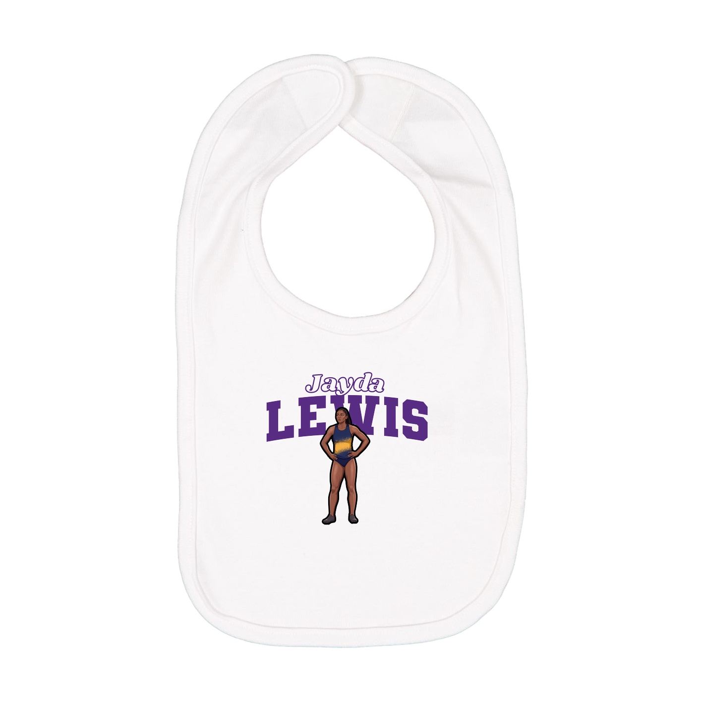 Infant Bib — Name Arch in White