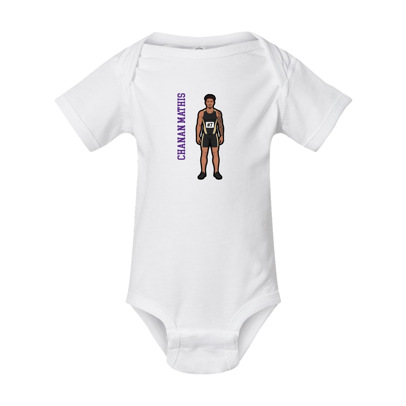 Baby Onesie — Name Vertical in White