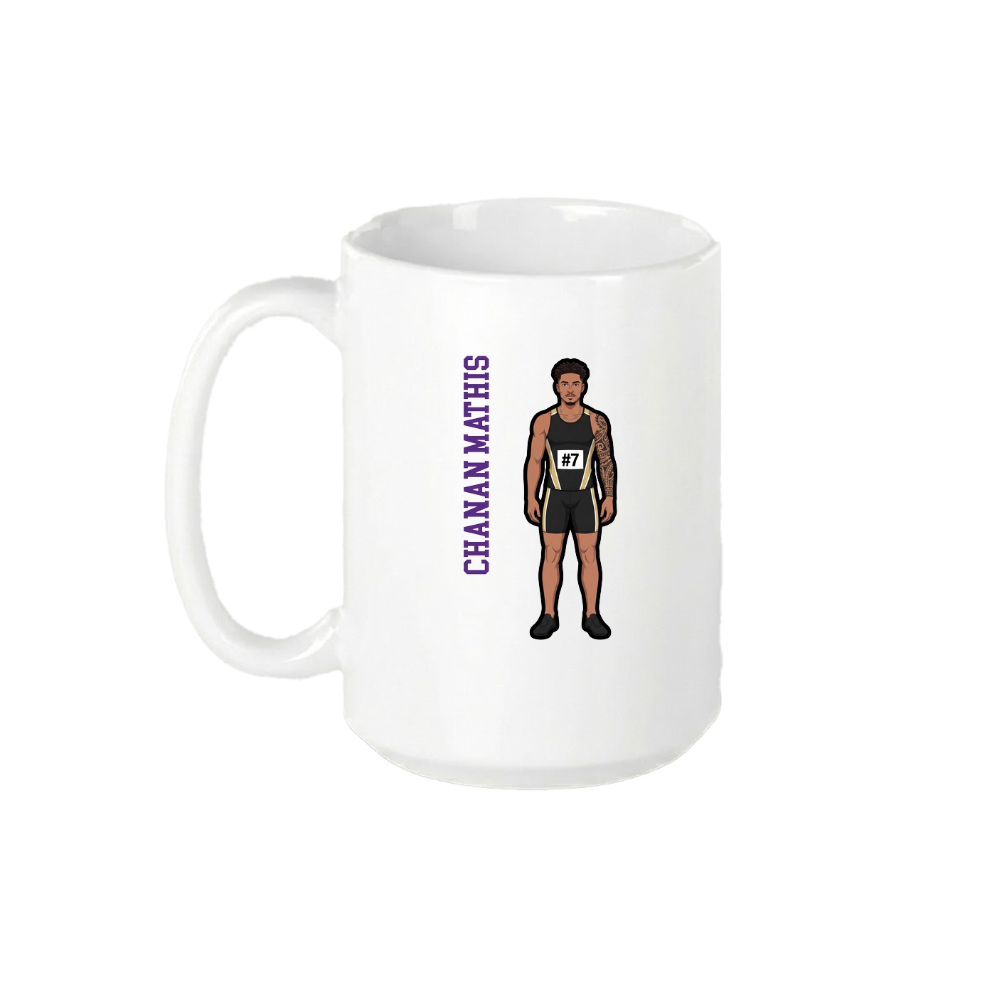 15oz Coffee Mug — Name Vertical in White