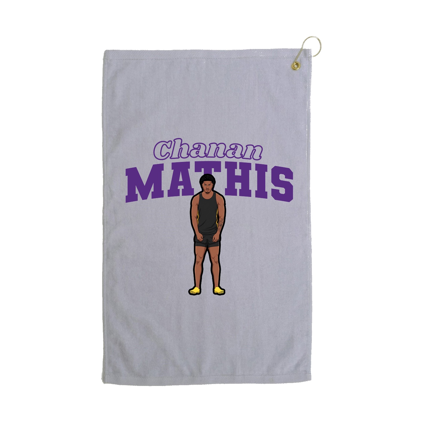 Golf Towel — Name Arch in Grey