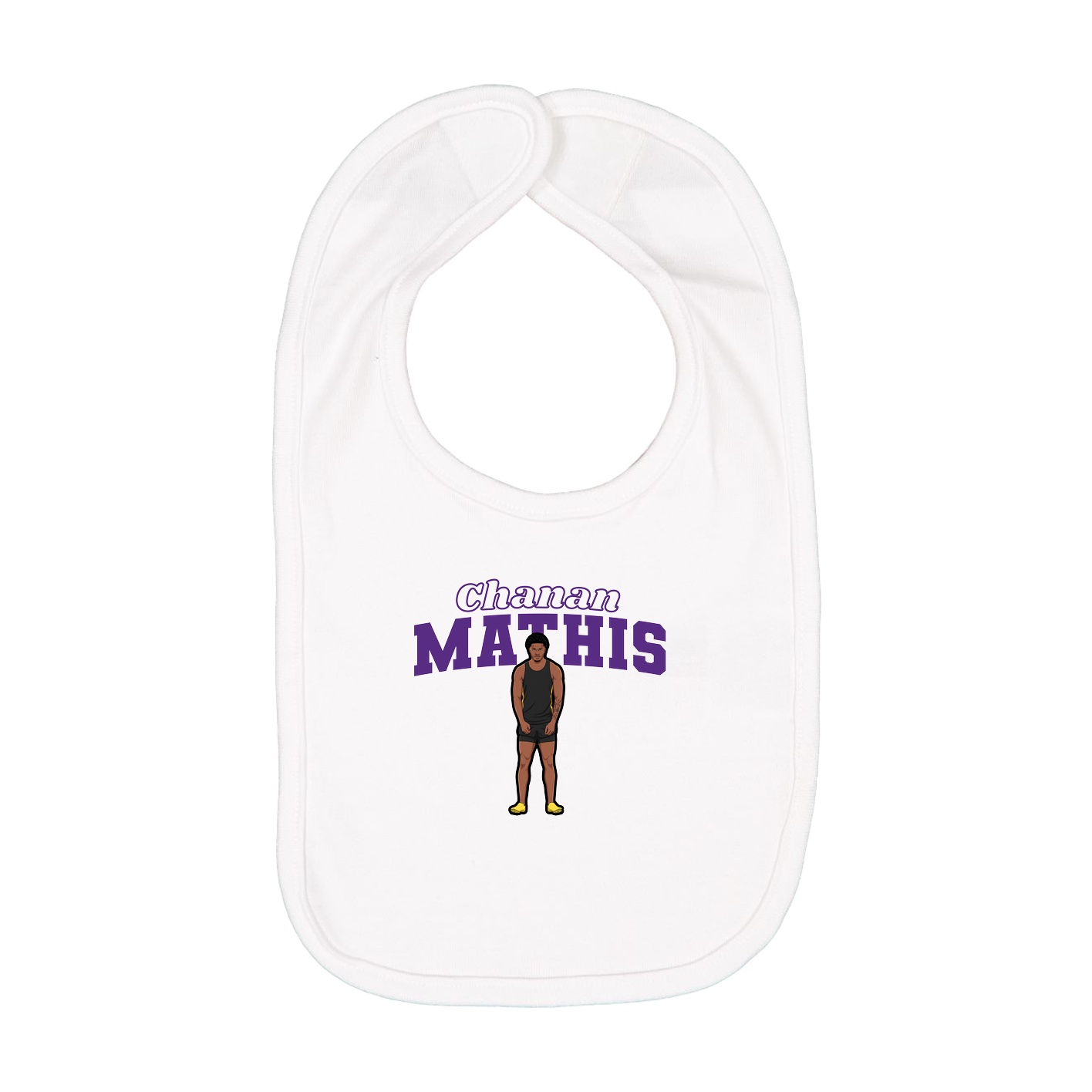 Infant Bib — Name Arch in White