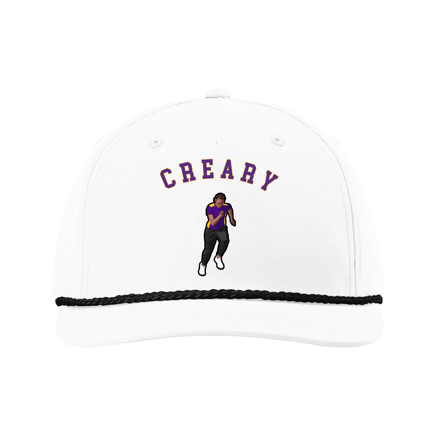 Five-Panel Classic Rope Cap — Shirsey Arch in White
