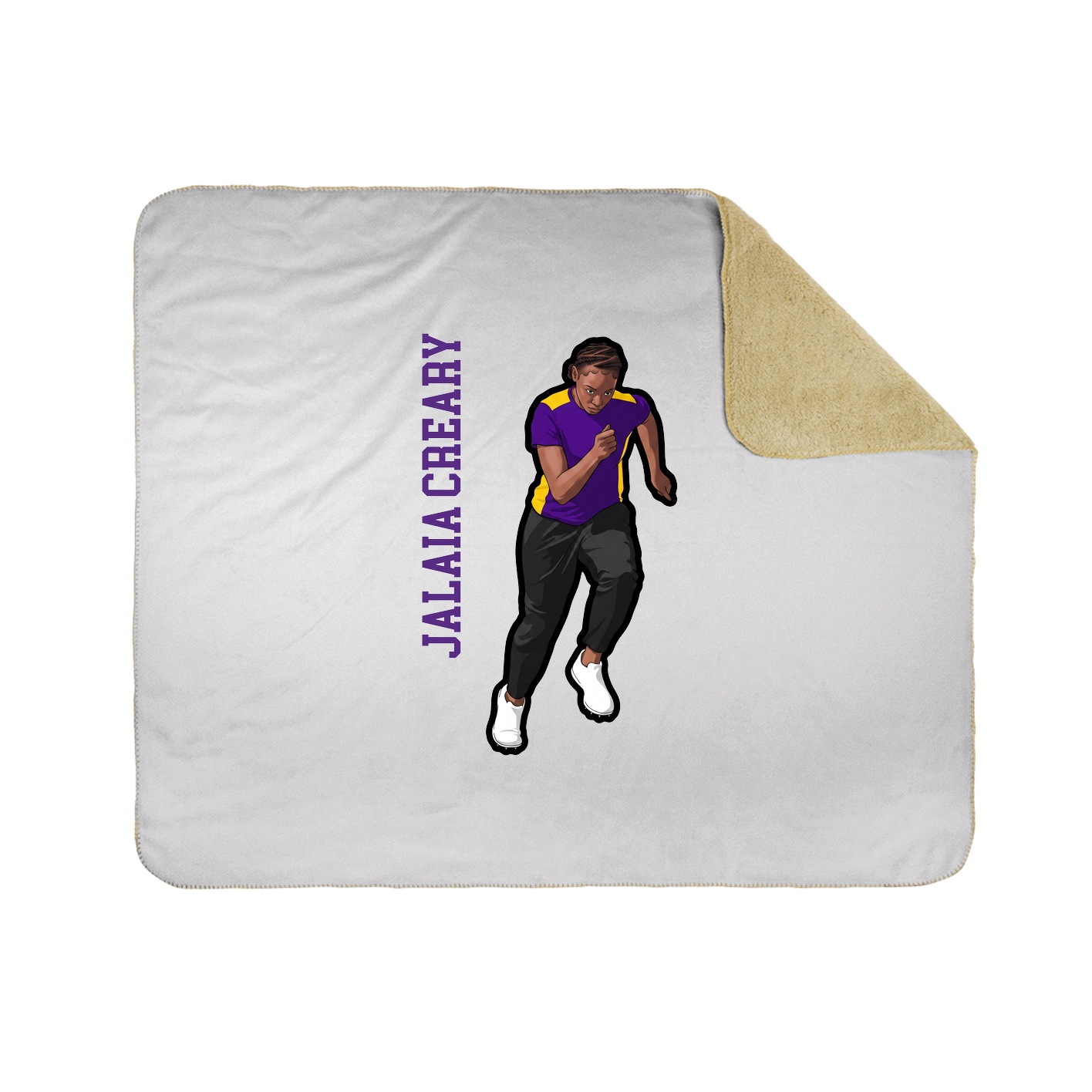 Throw Blanket — Name Vertical in White