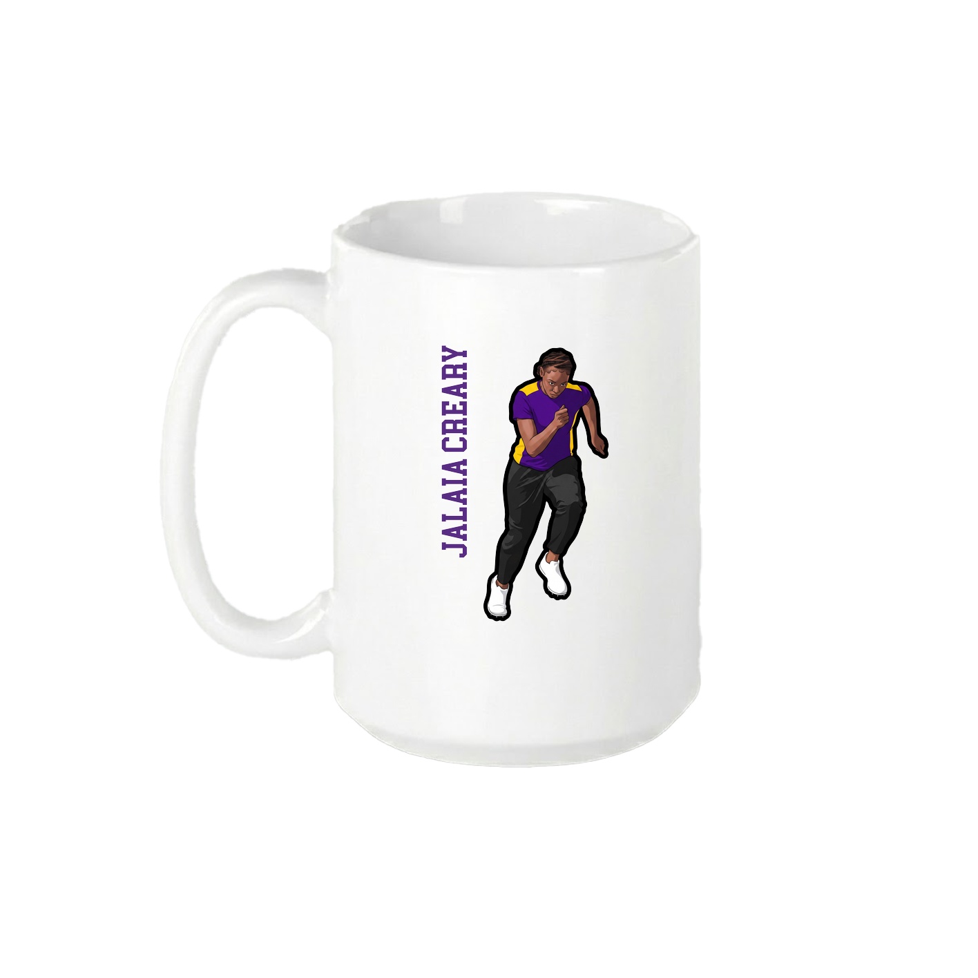 15oz Coffee Mug — Name Vertical in White