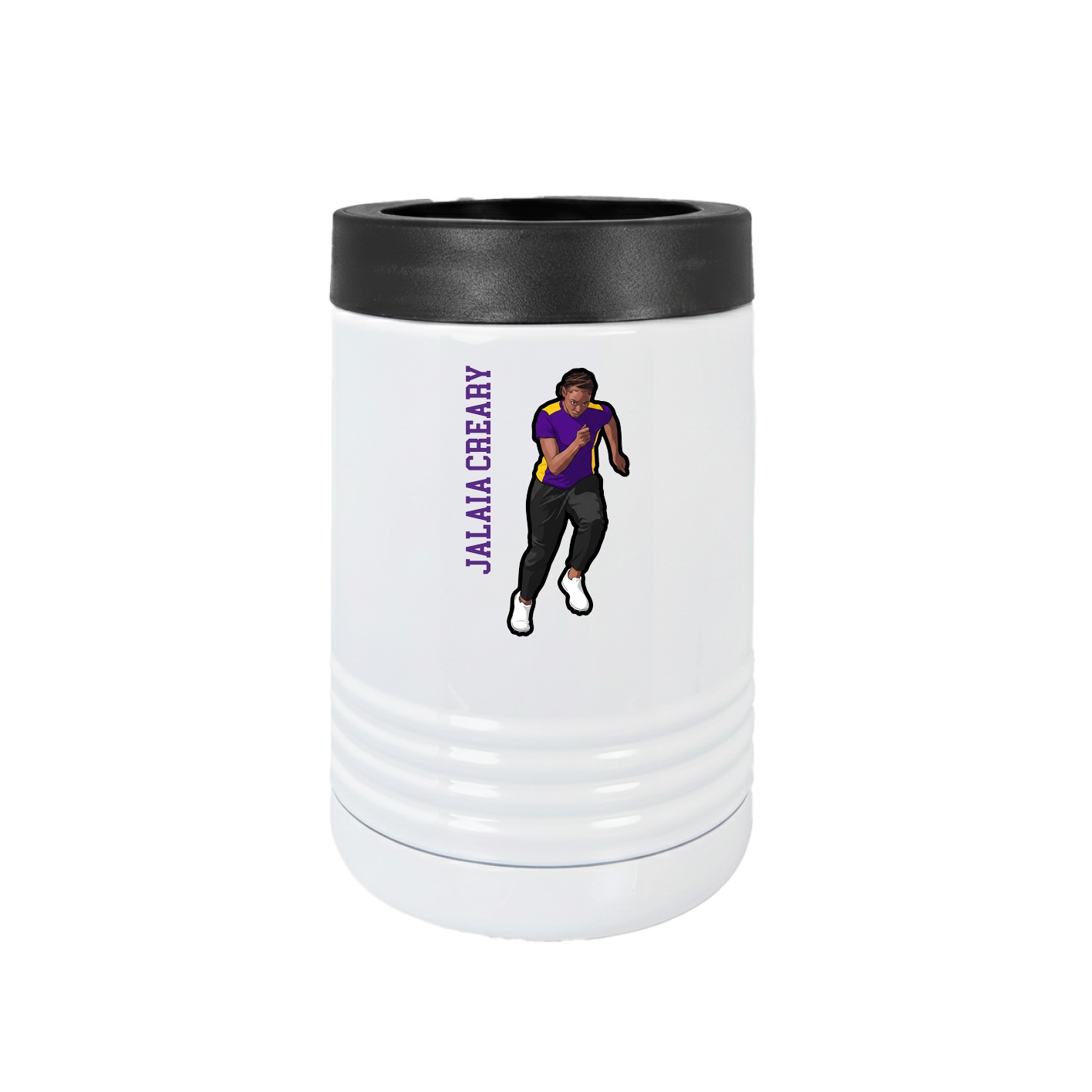 Beverage Holder — Name Vertical in White
