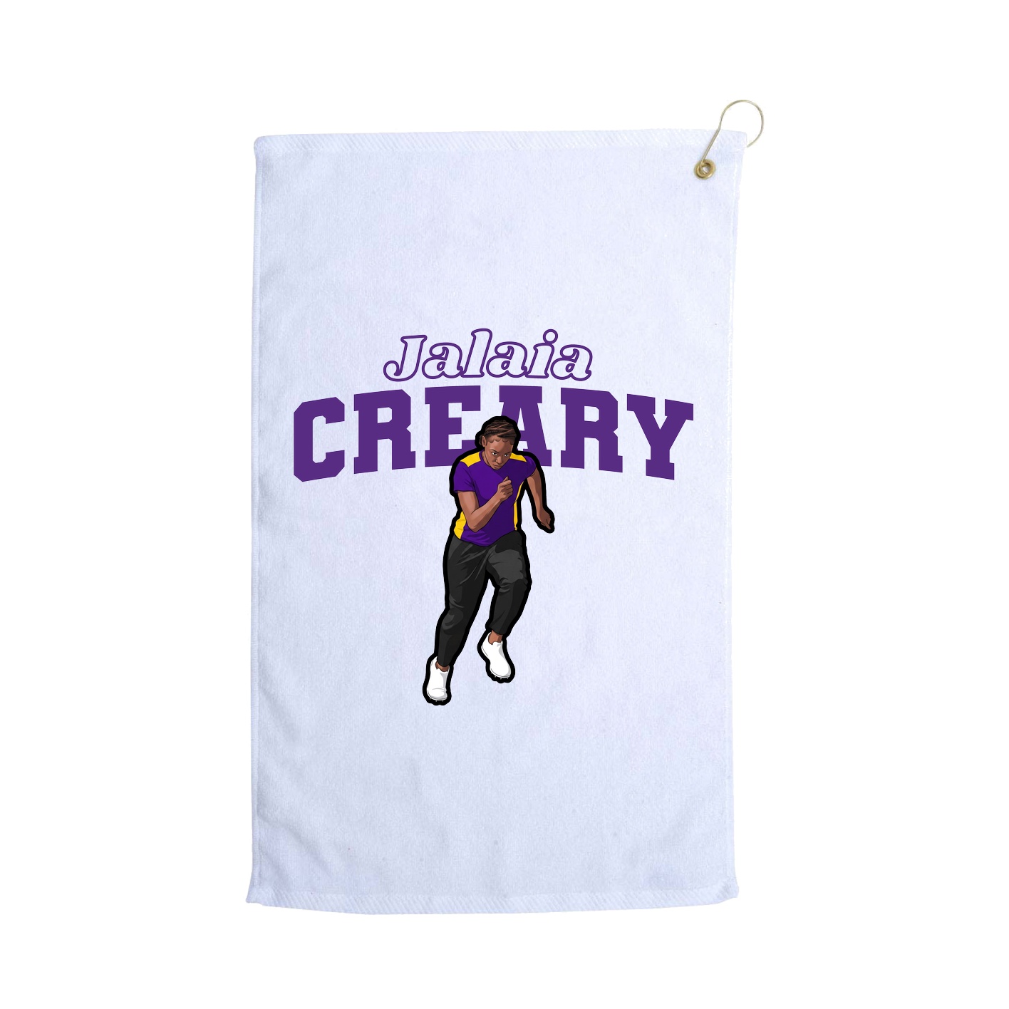 Golf Towel — Name Arch in White