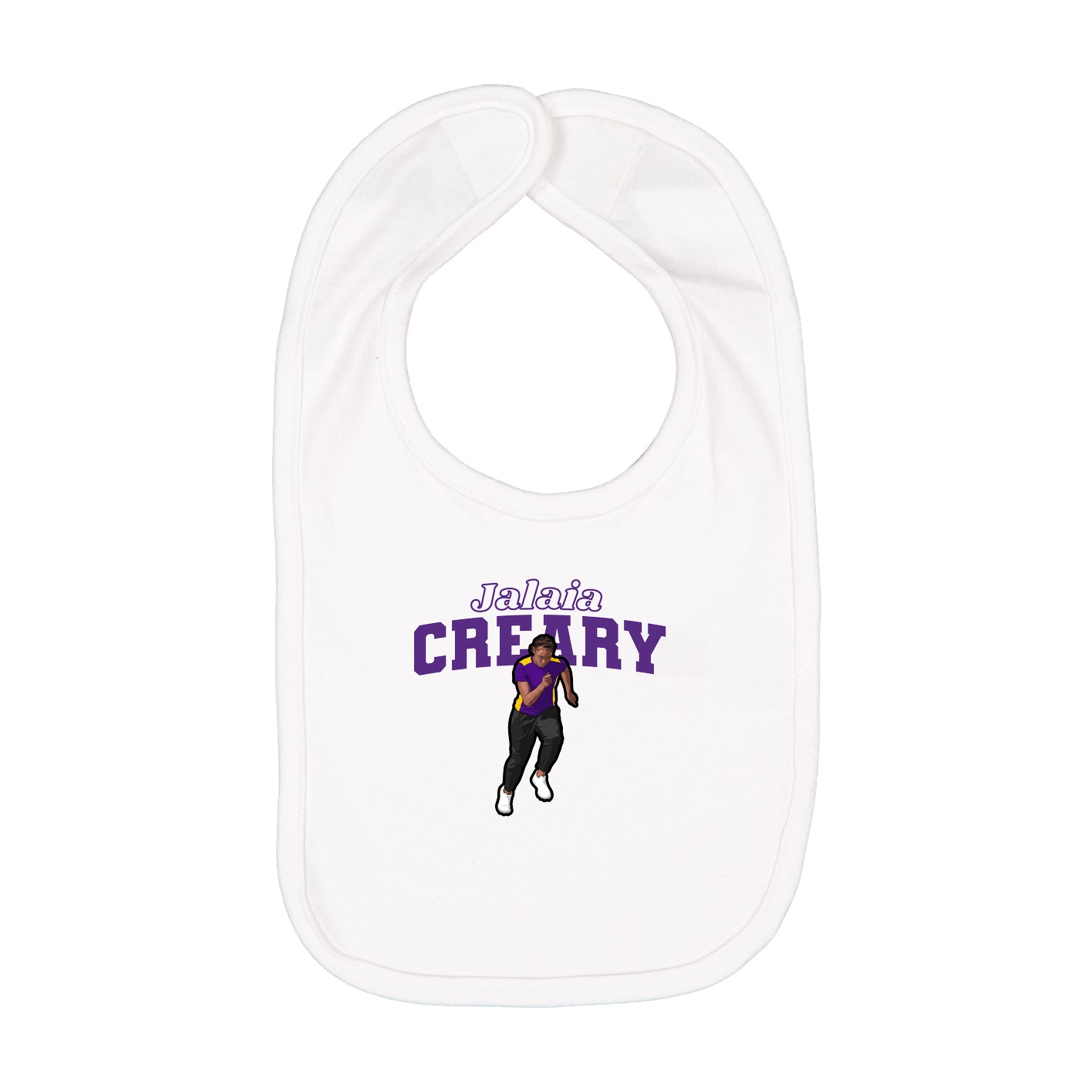Infant Bib — Name Arch in White