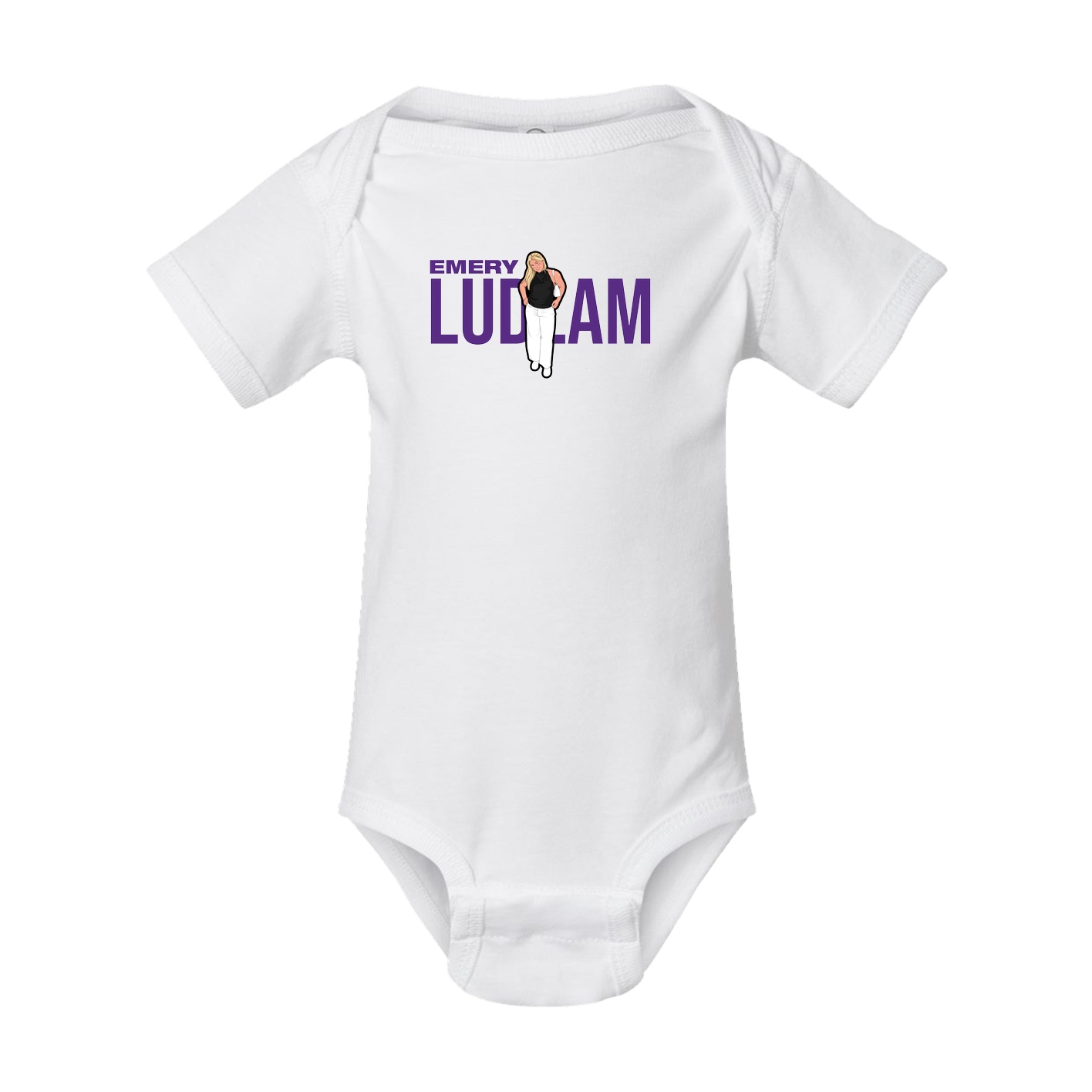 Baby Onesie — Player Name in White