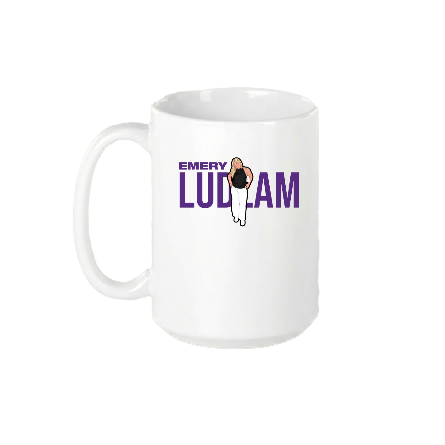 15oz Coffee Mug — Player Name in White