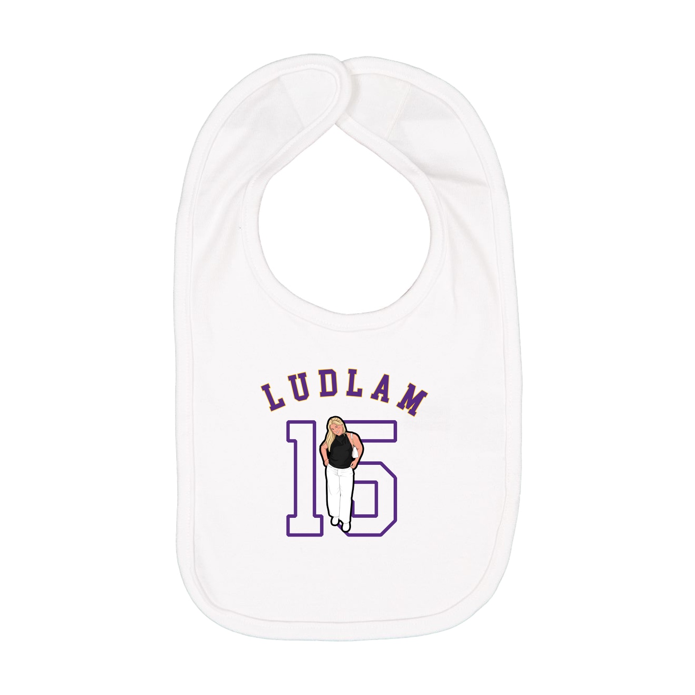 Infant Bib — Shirsey Arch in White