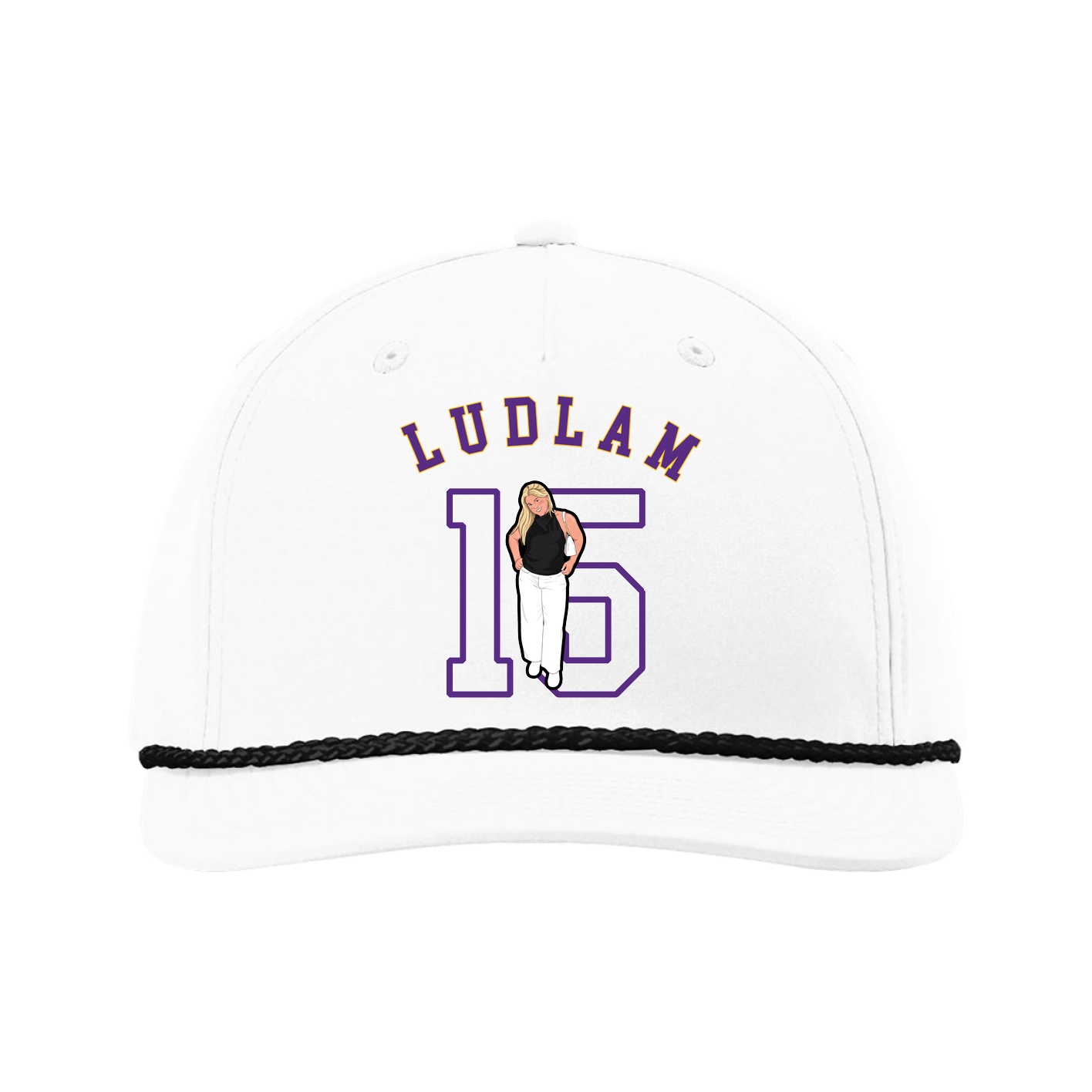Five-Panel Classic Rope Cap — Shirsey Arch in White