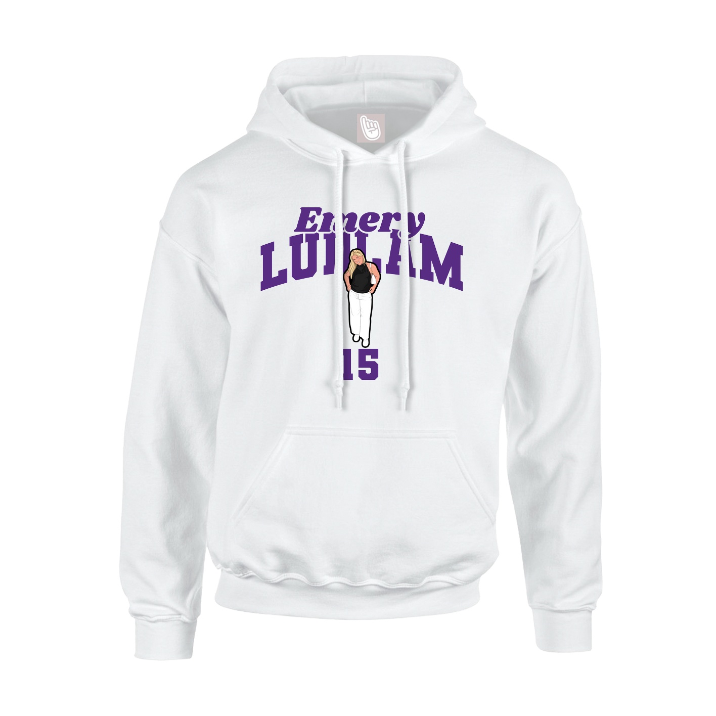 Youth Hoodie — Signature Arch in White