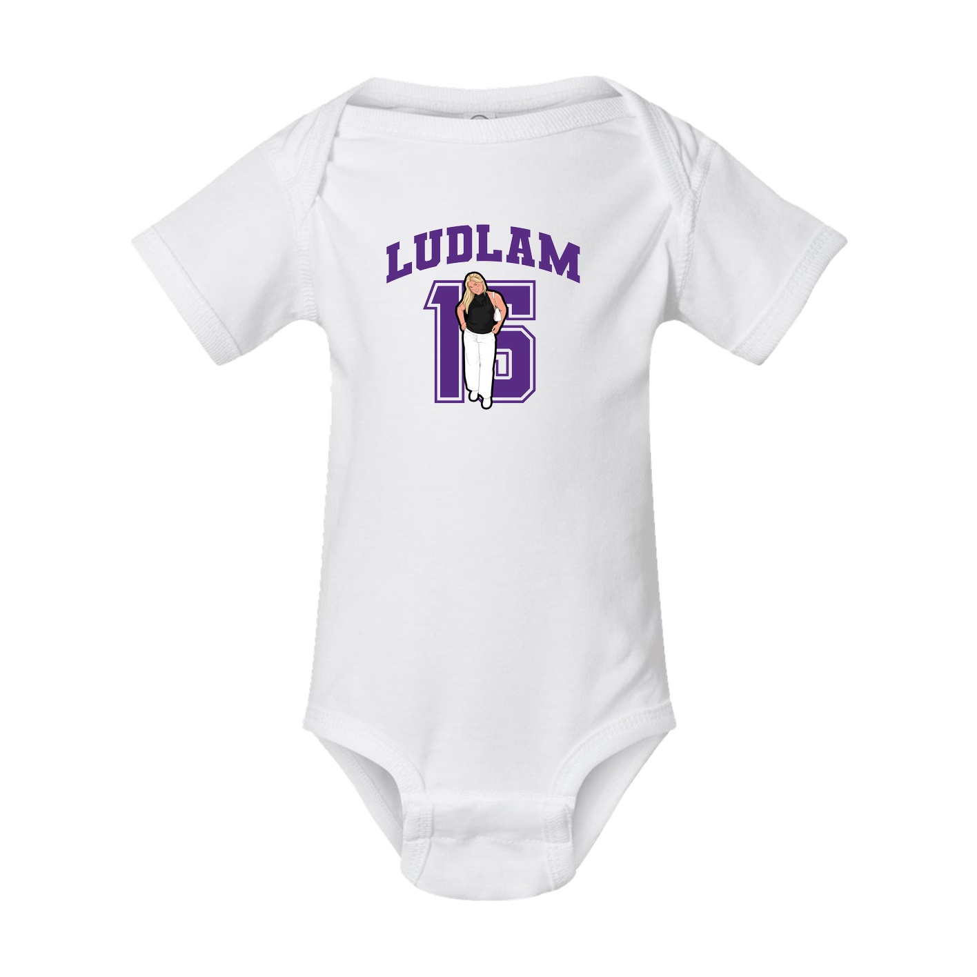 Baby Onesie — Number in White