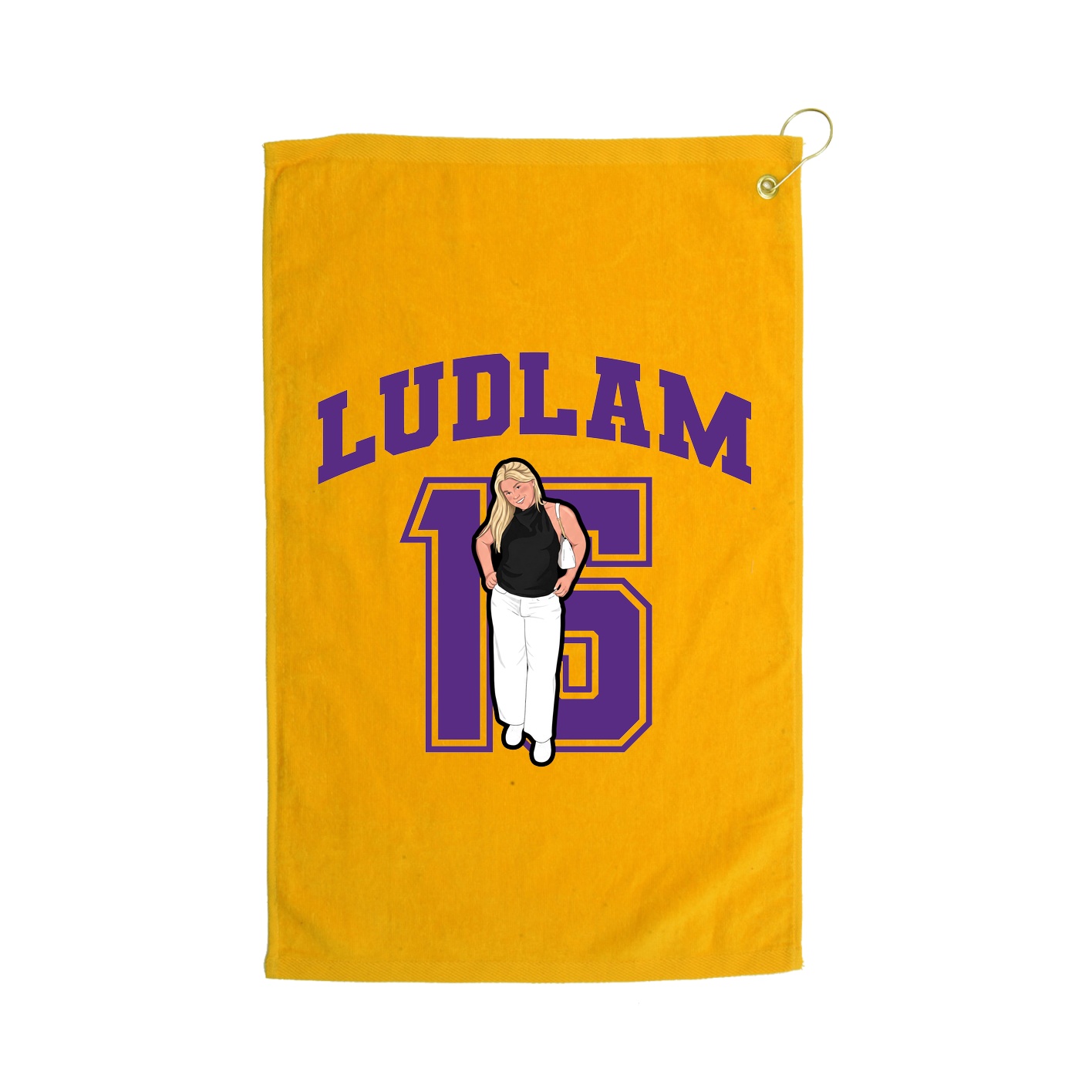 Golf Towel — Number in Gold