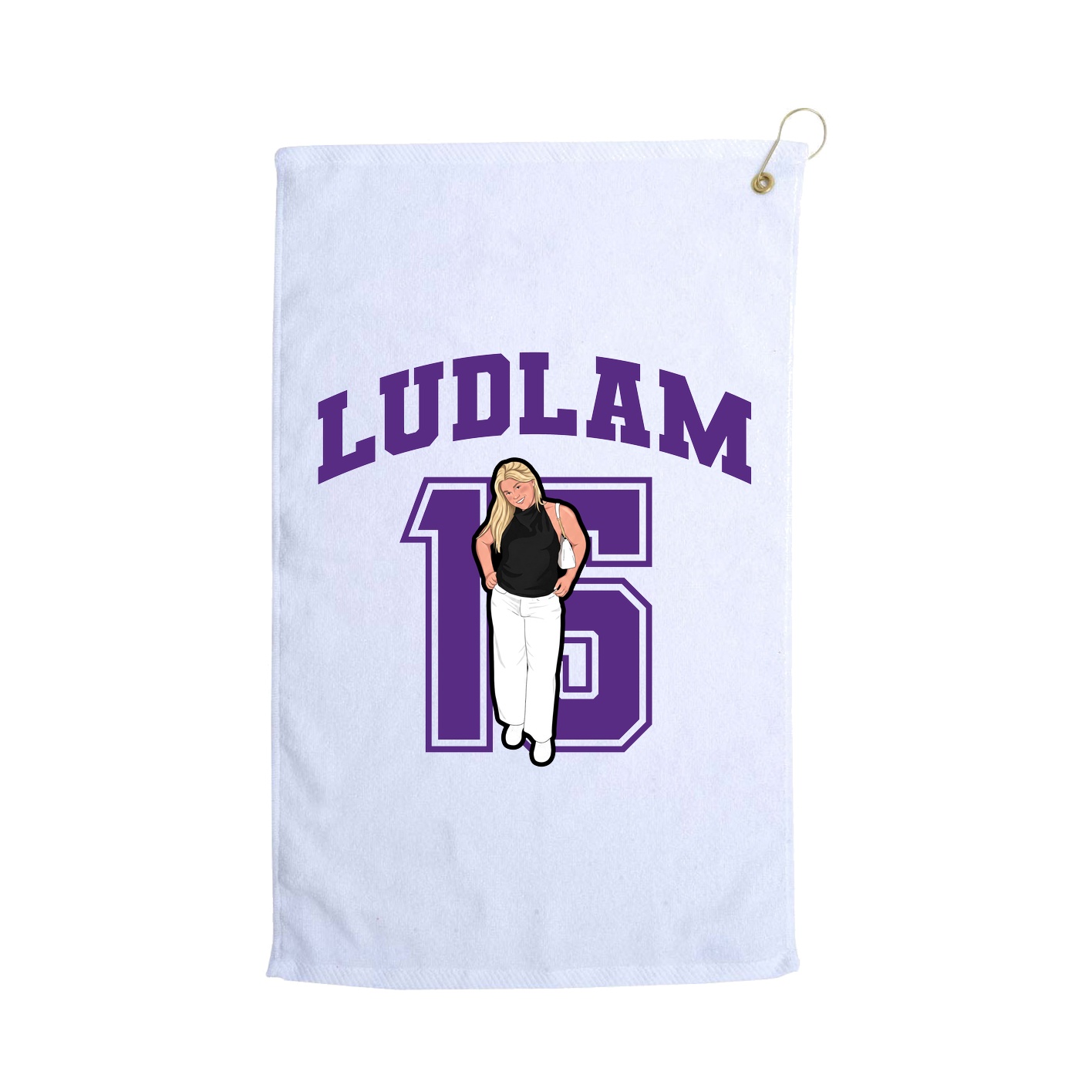 Golf Towel — Number in White