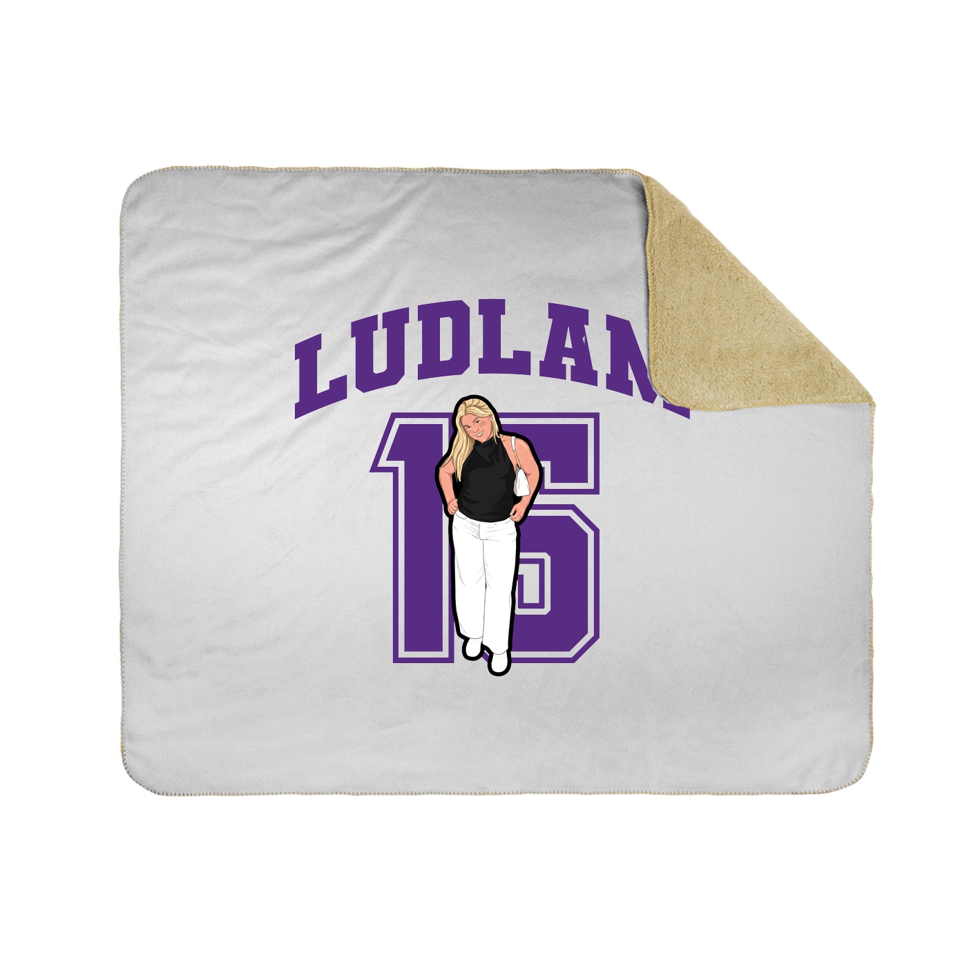 Throw Blanket — Number in White