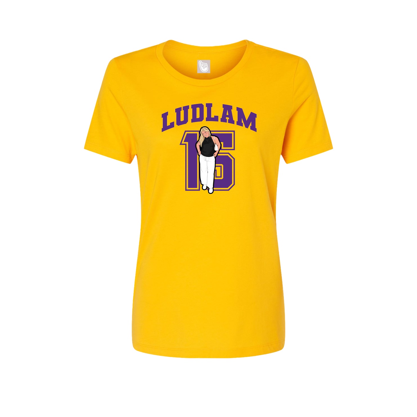 Womens Tee — Number in Gold
