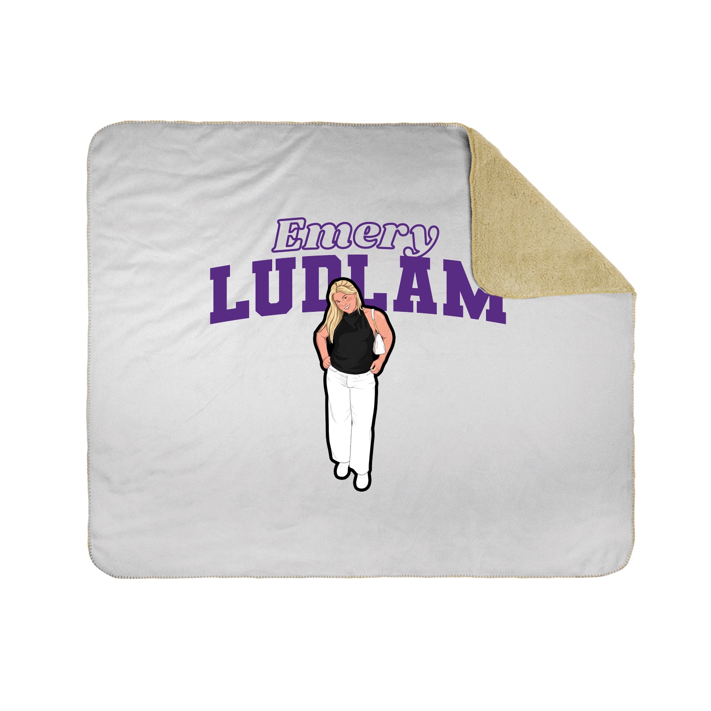 Throw Blanket — Name Arch in White