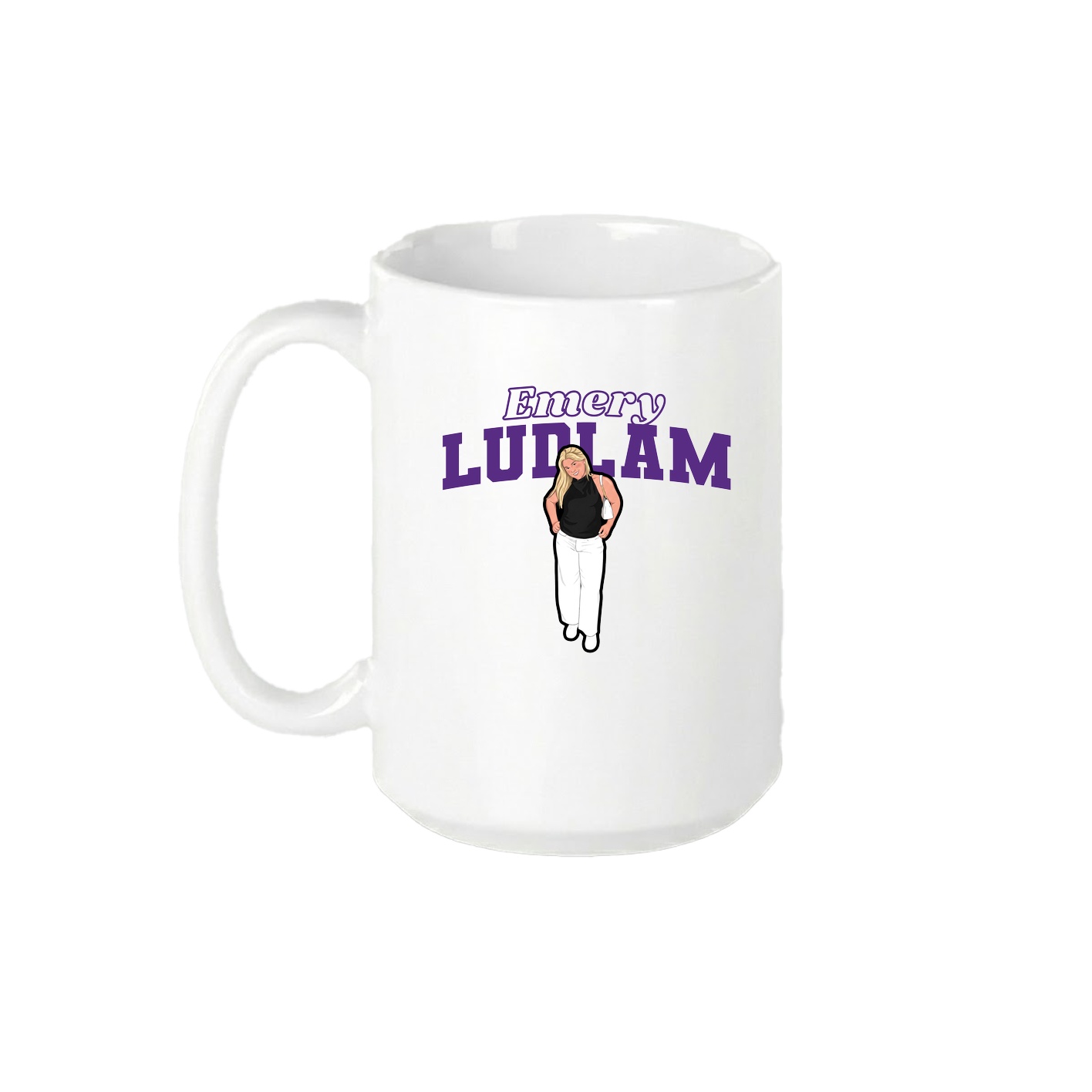 15oz Coffee Mug — Name Arch in White