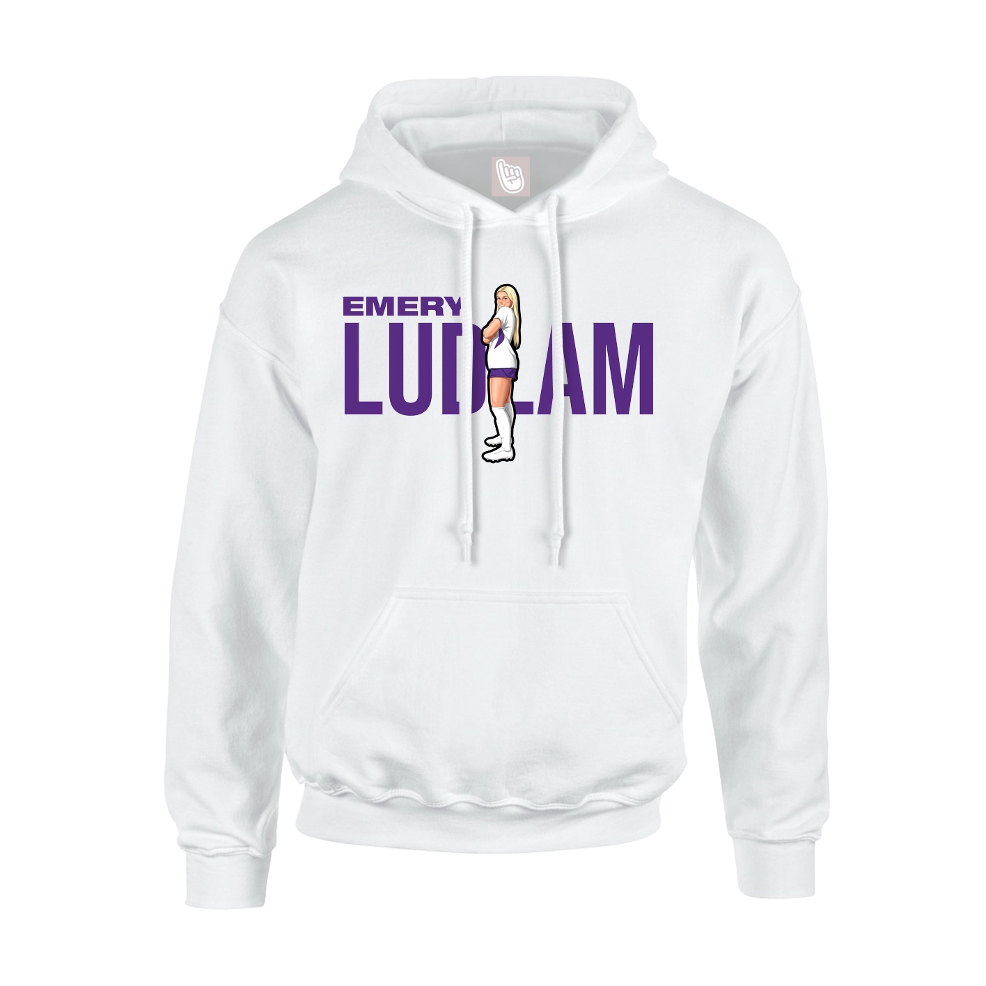 Youth Hoodie — Player Name in White