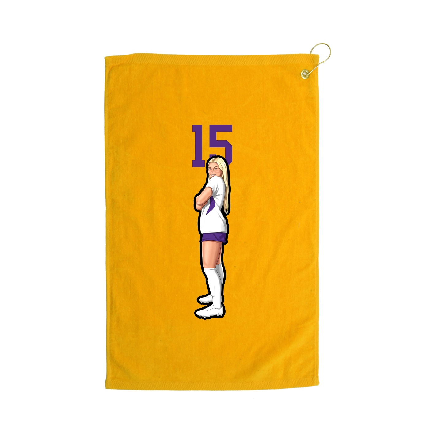 Golf Towel — Number Top in Gold