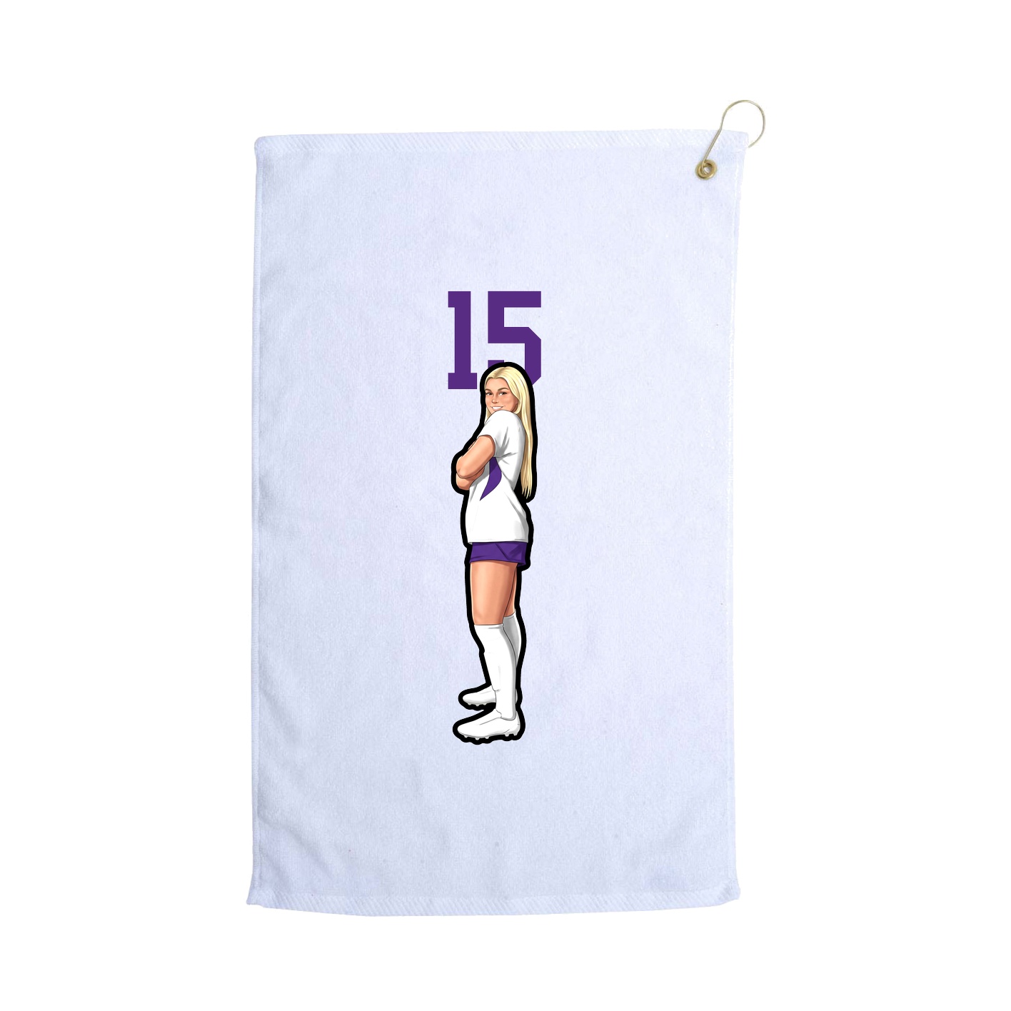 Golf Towel — Number Top in White