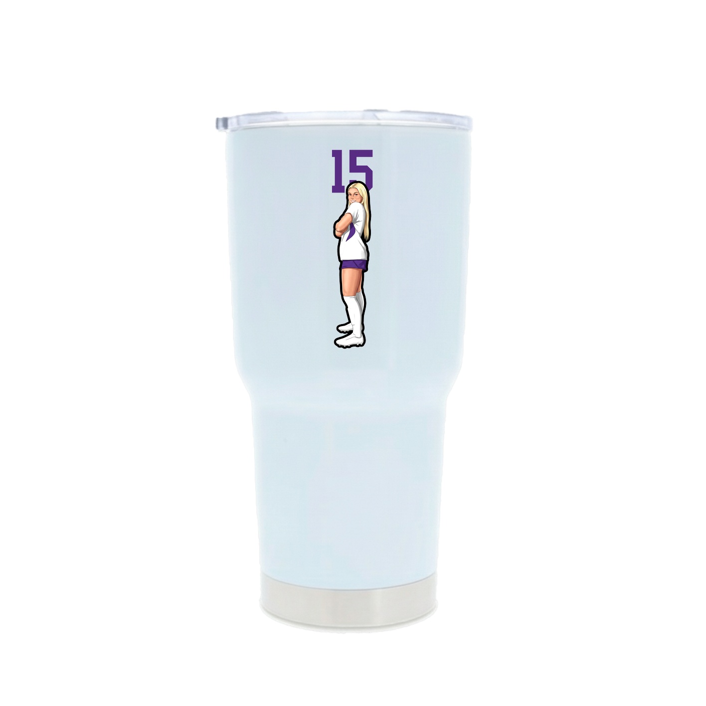 30oz Stainless Steel Tumbler — Number Top in White