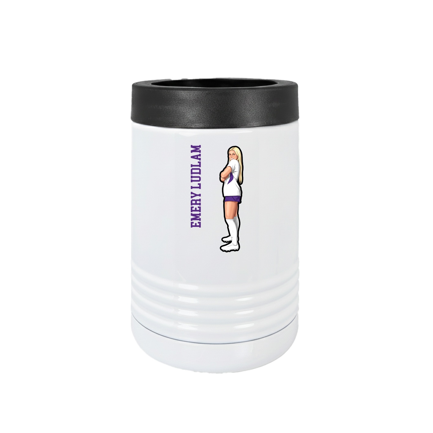 Beverage Holder — Name Vertical in White