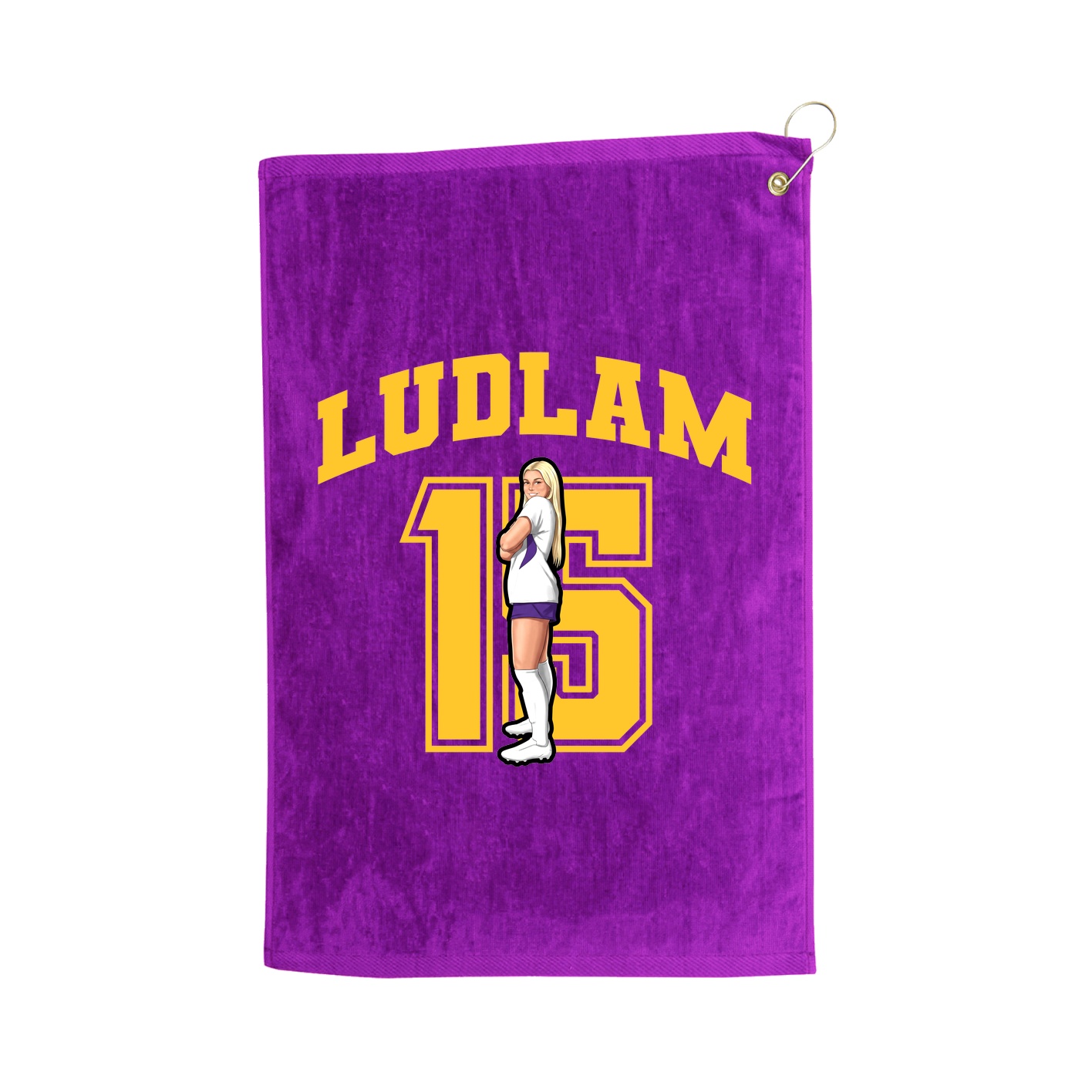 Golf Towel — Number in Purple