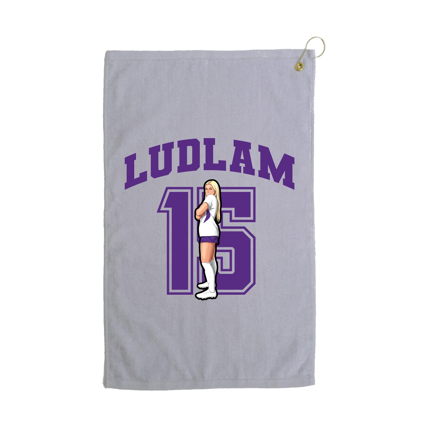 Golf Towel — Number in Grey